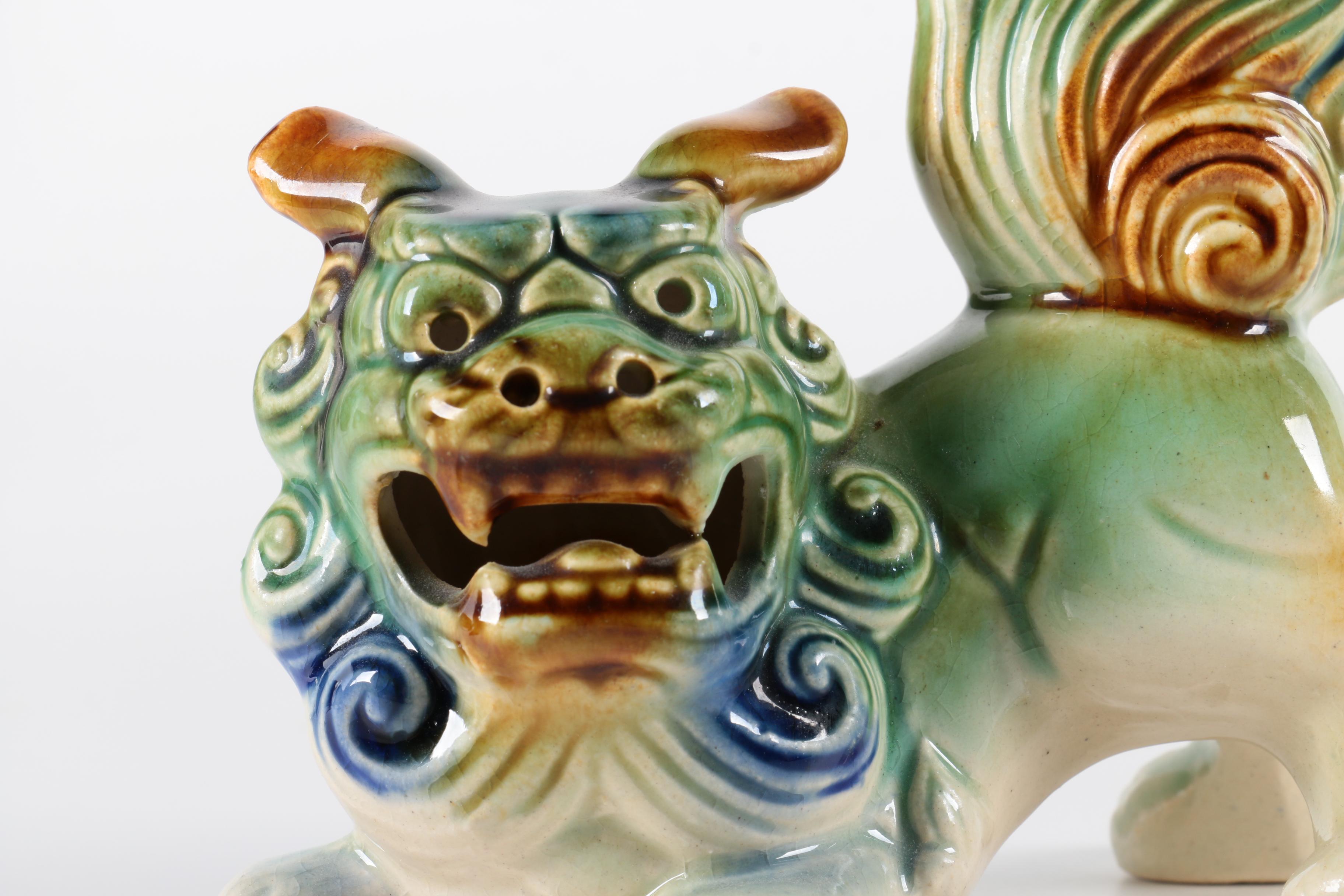 Pair of Ceramic Guardian Lions