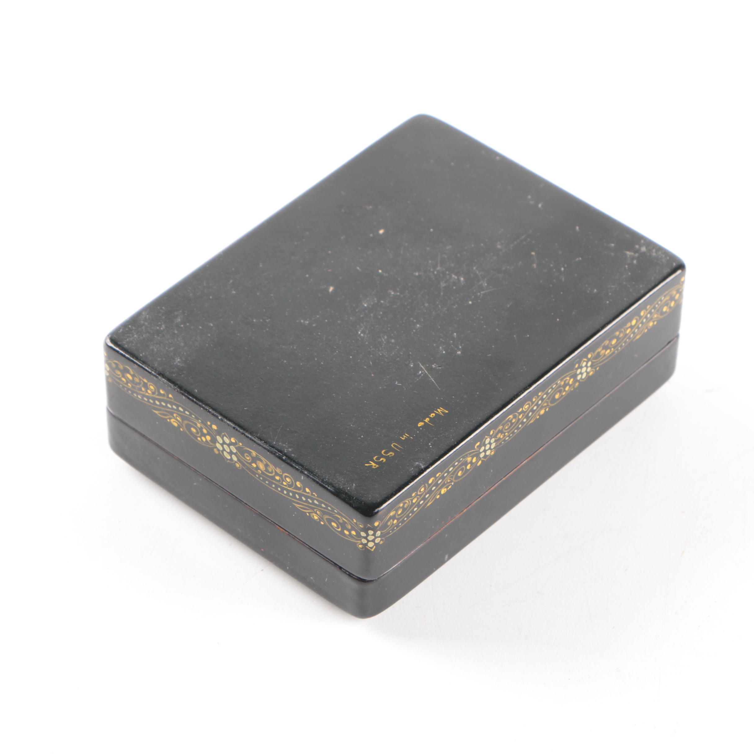 Vintage Soviet Lacquered Palekh Box "The Frog Princess"