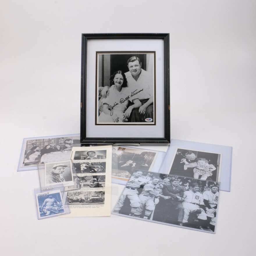 Babe Ruth and Signed Julie Ruth Stevens Photographs