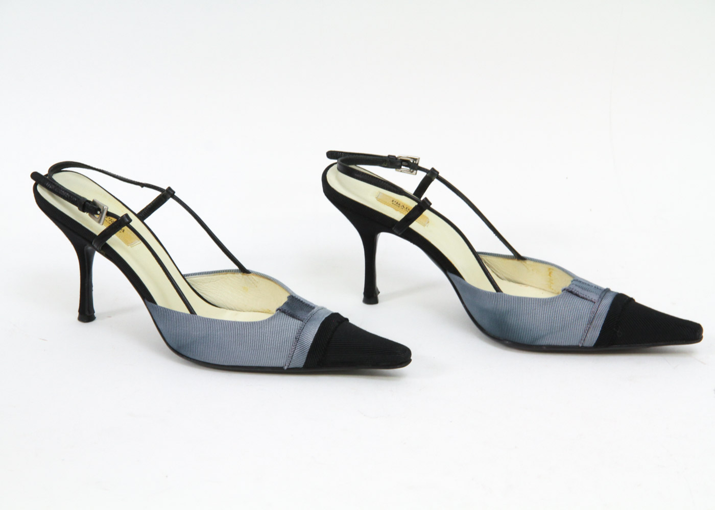 Prada Pointed Toe Slingback Heels