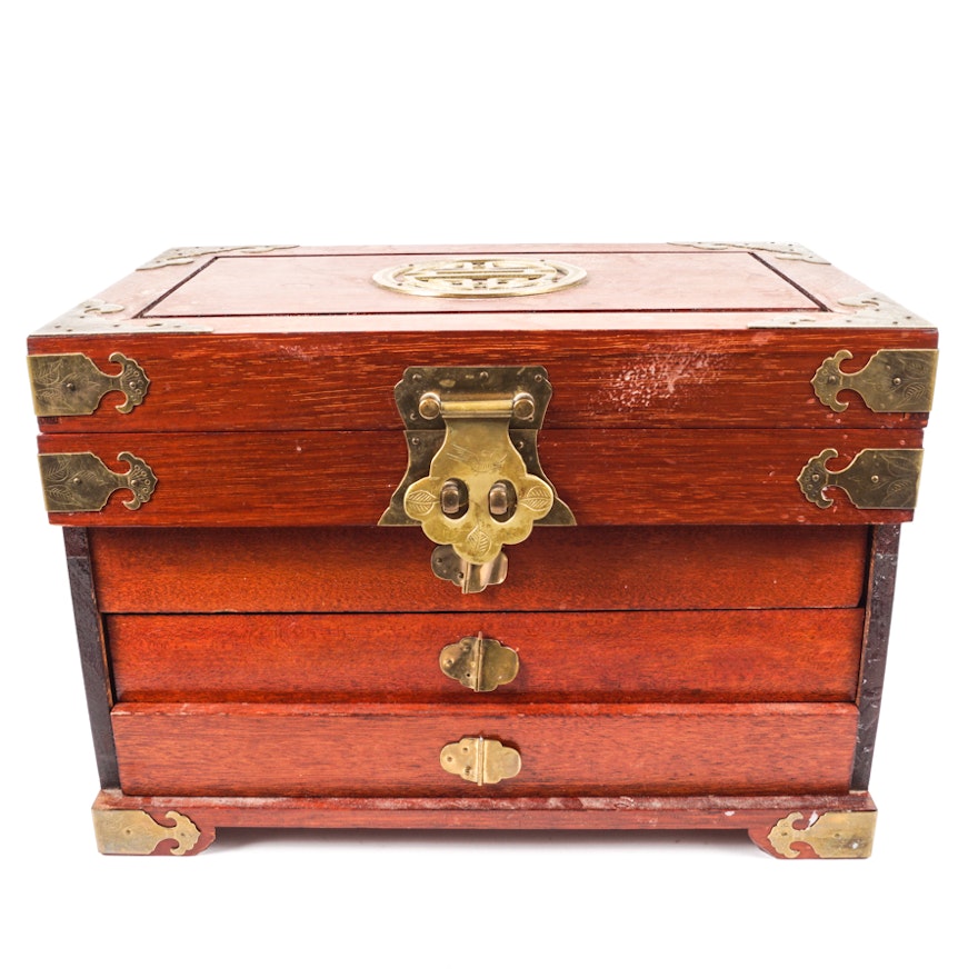 Chinese Rosewood Jewelry Chest