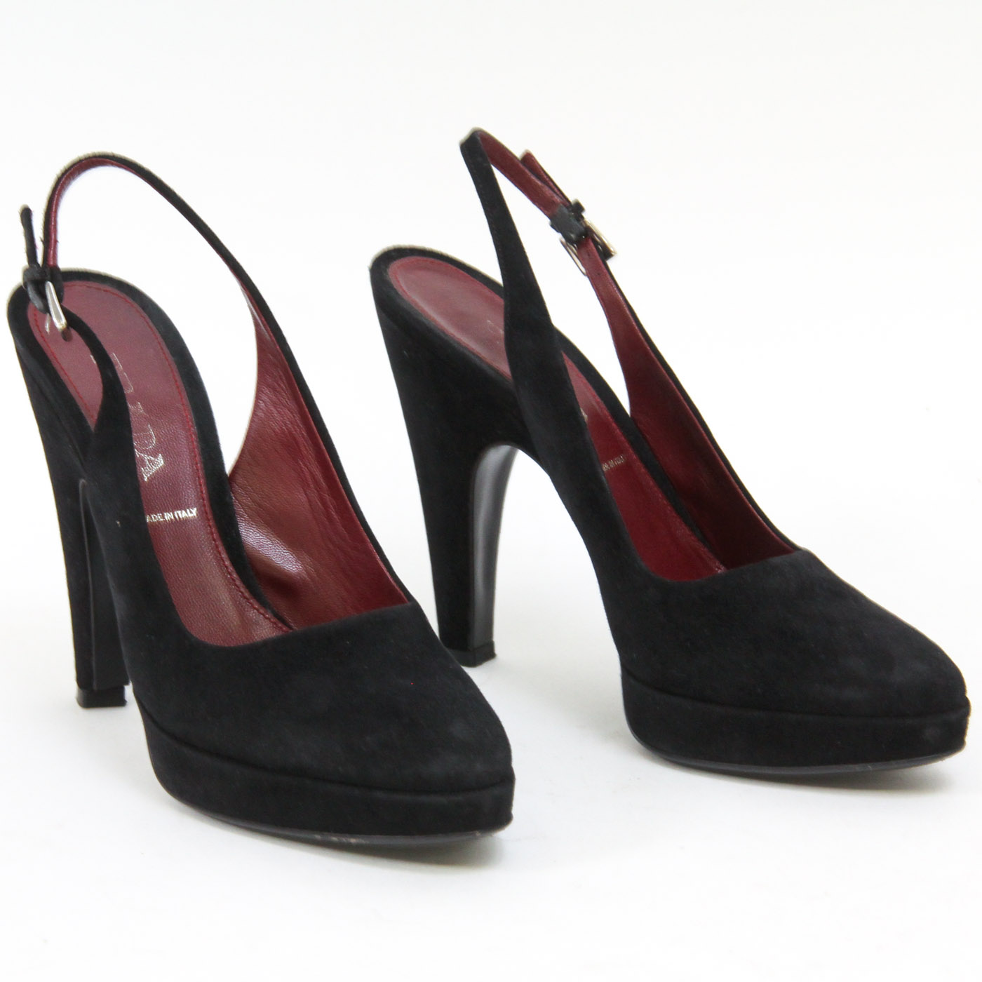 Prada Suede Slingback Platform Pumps