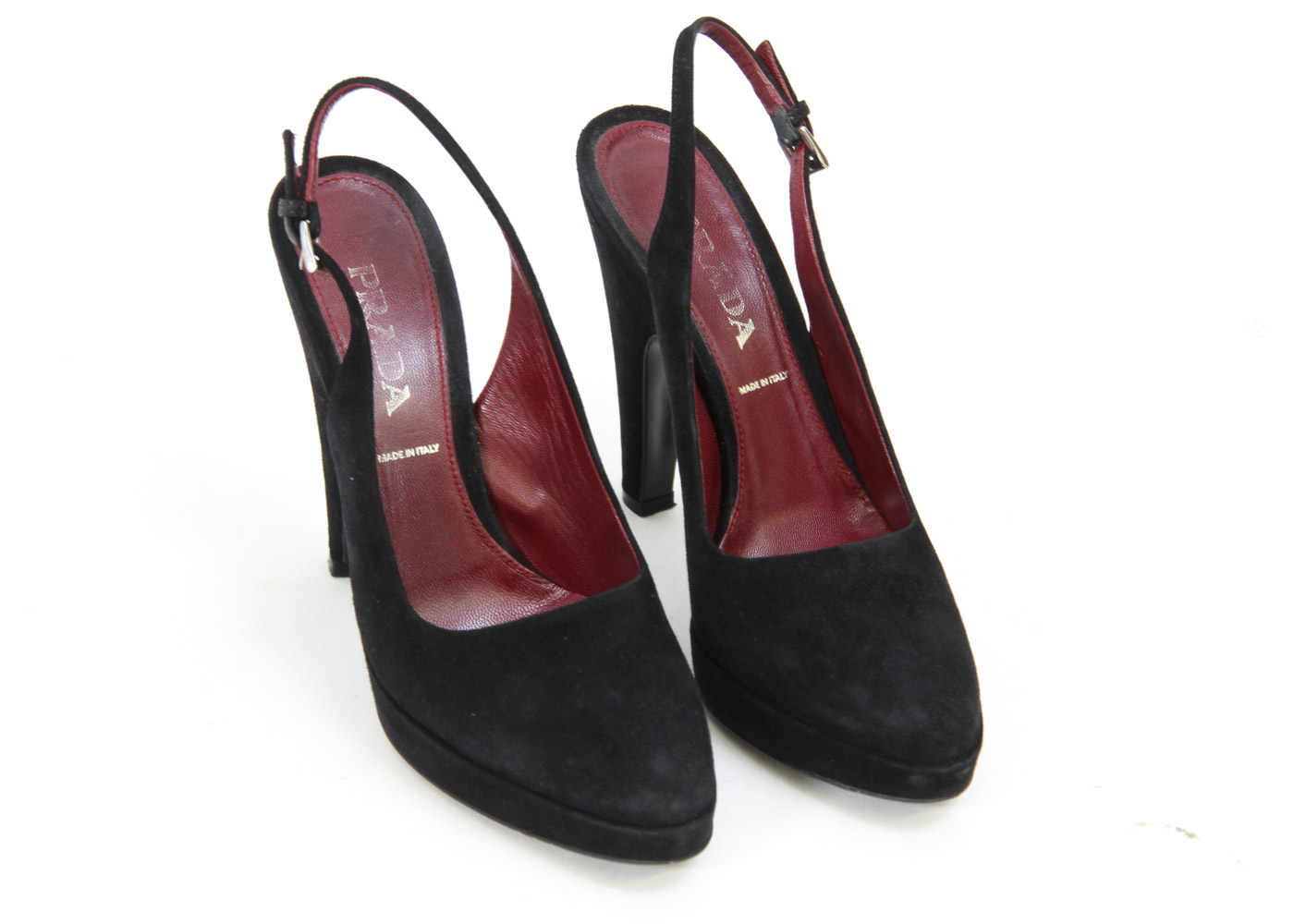 Prada Suede Slingback Platform Pumps