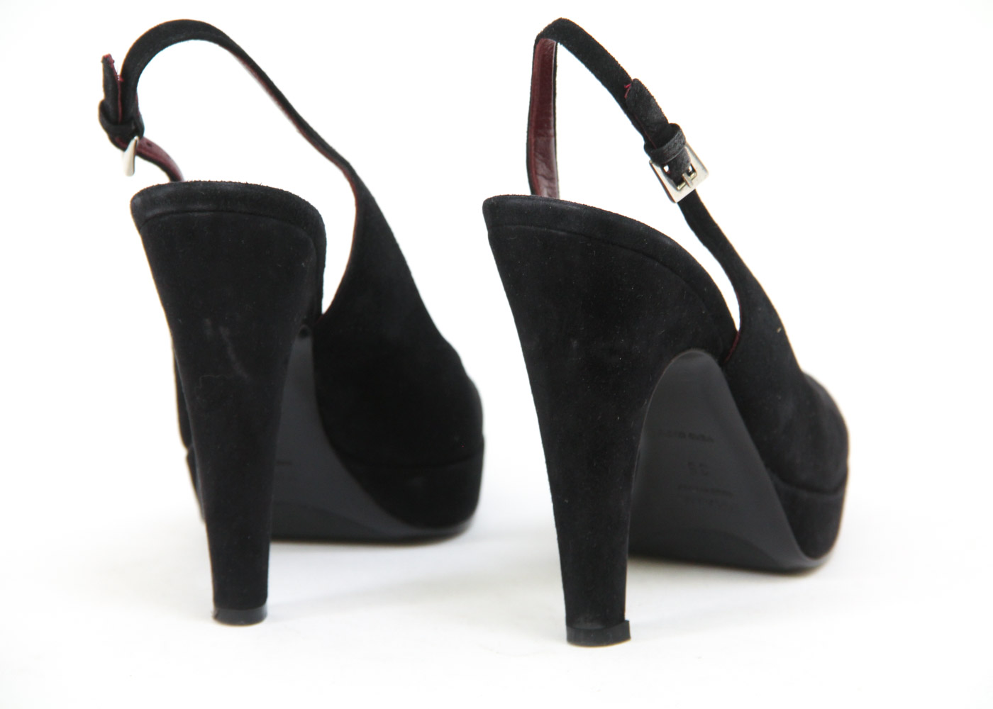 Prada Suede Slingback Platform Pumps