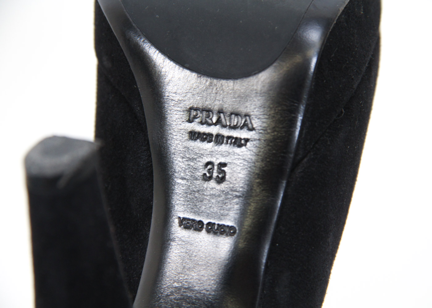 Prada Suede Slingback Platform Pumps