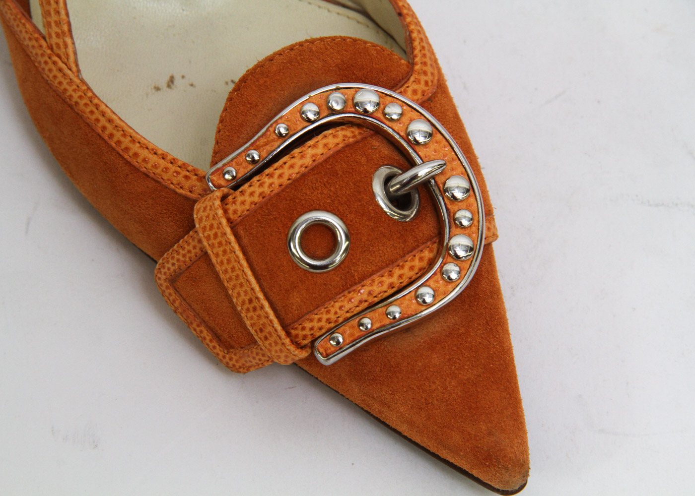 Prada Suede Kitten Heel Slingbacks