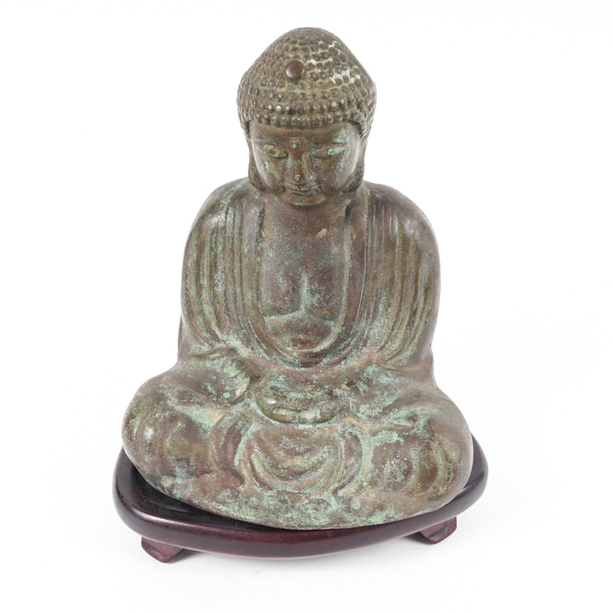 Small Metal Meditating Buddha Figurine