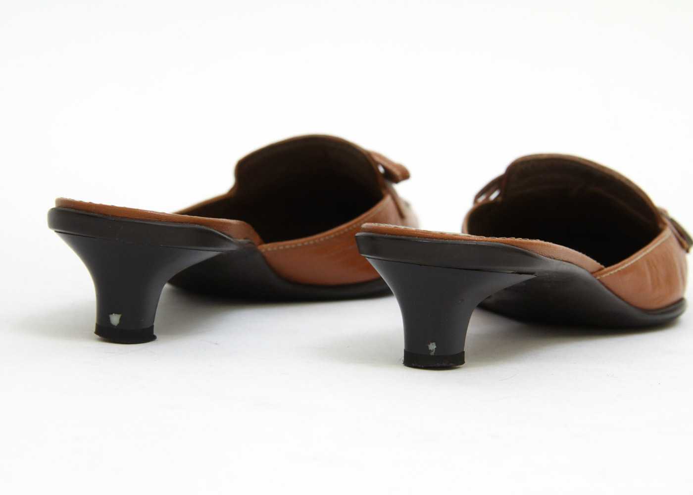 Prada Leather Kitten Heel Slides