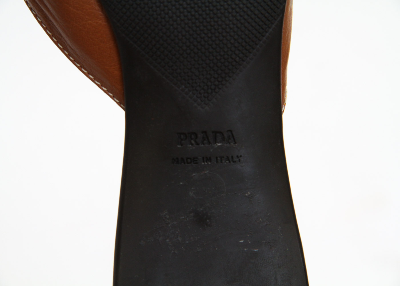 Prada Leather Kitten Heel Slides