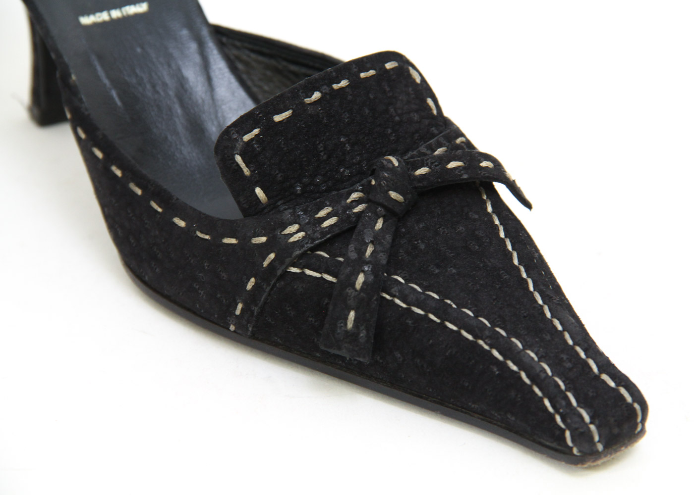 Prada Suede Kitten Heel Slides