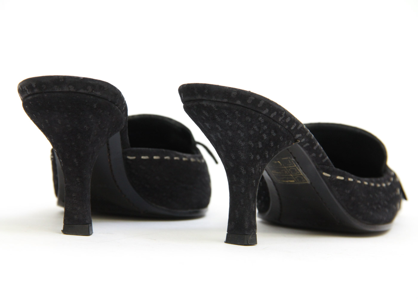 Prada Suede Kitten Heel Slides