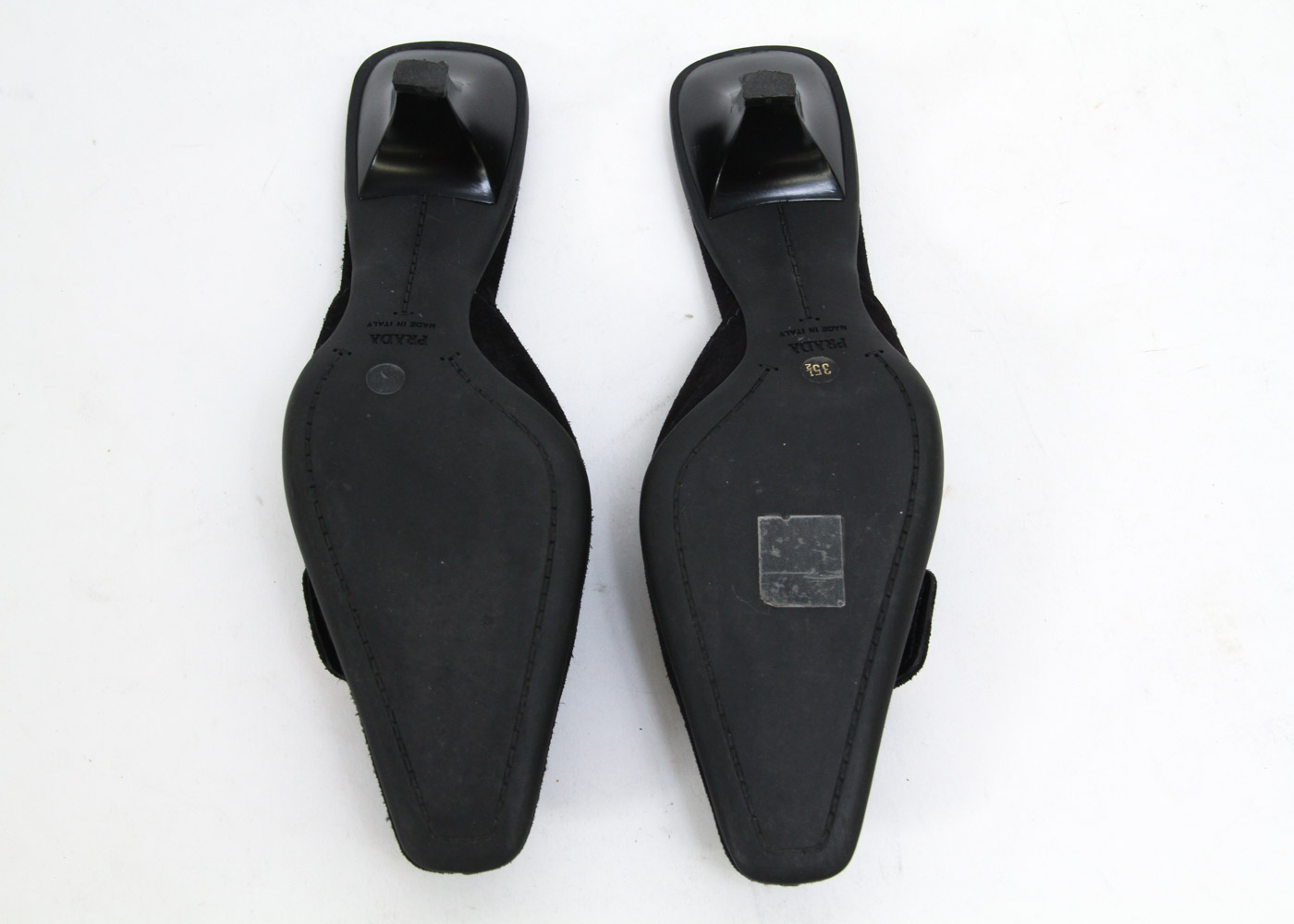 Prada  Suede Kitten Heel Slides