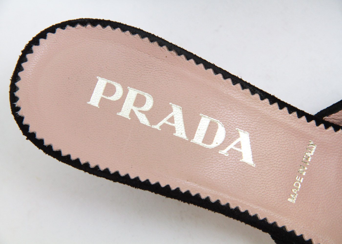 Prada Black Suede Kitten Heel Slides