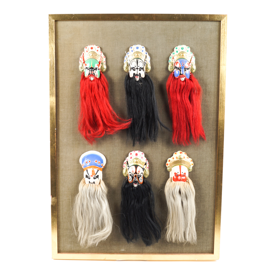 Framed Miniature Peking Opera Masks