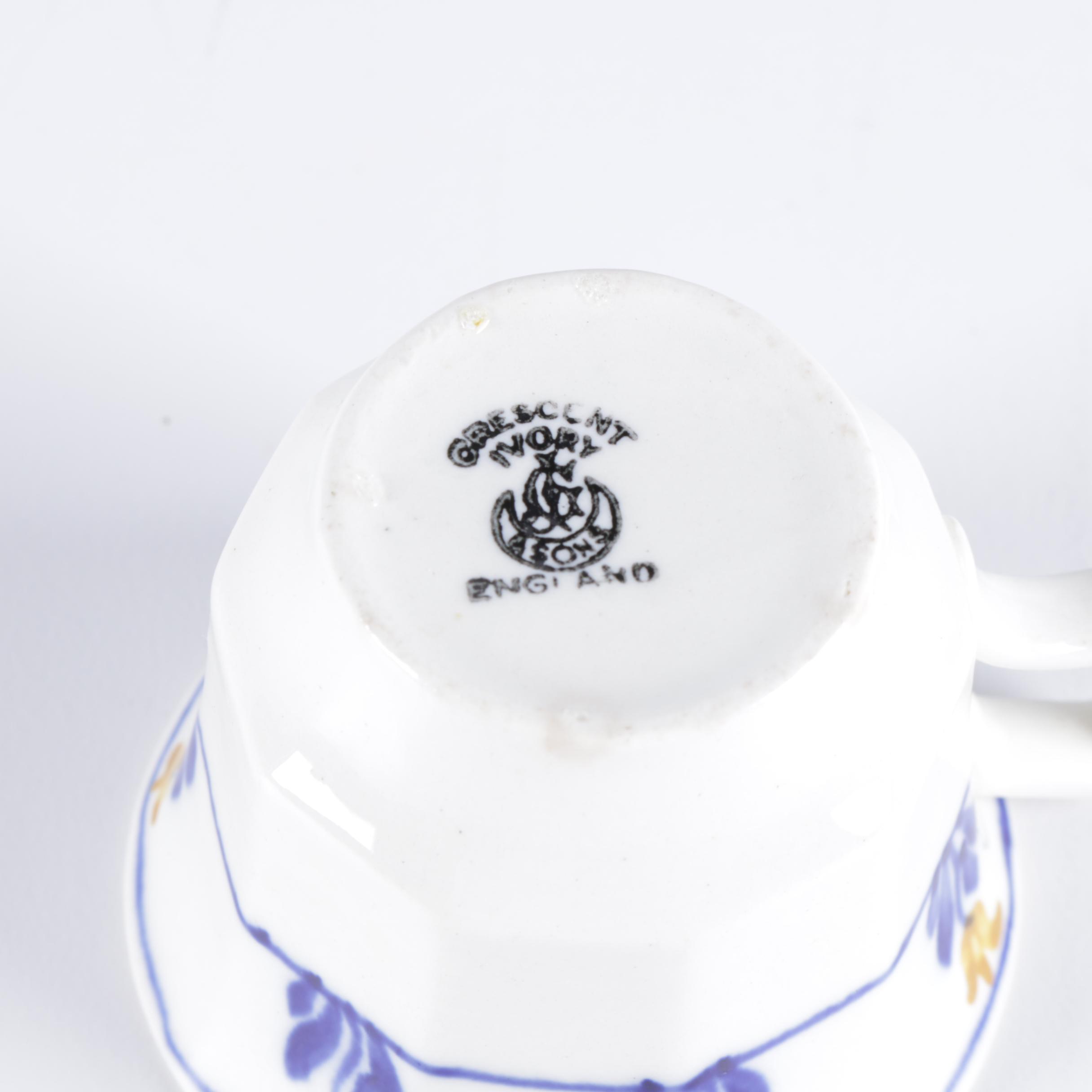 George & Sons Jones "Crescent Ivory" Teacups and Saucers