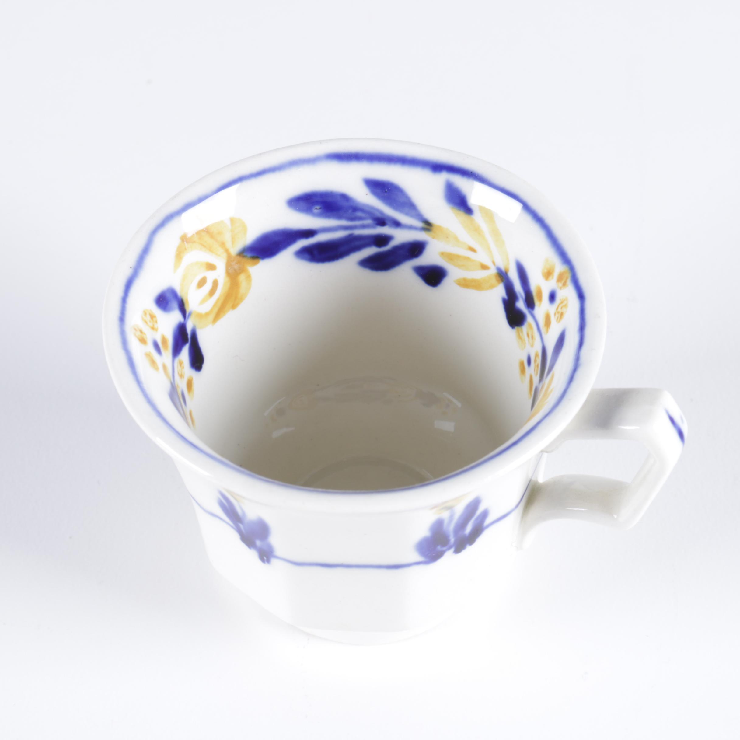 George & Sons Jones "Crescent Ivory" Teacups and Saucers