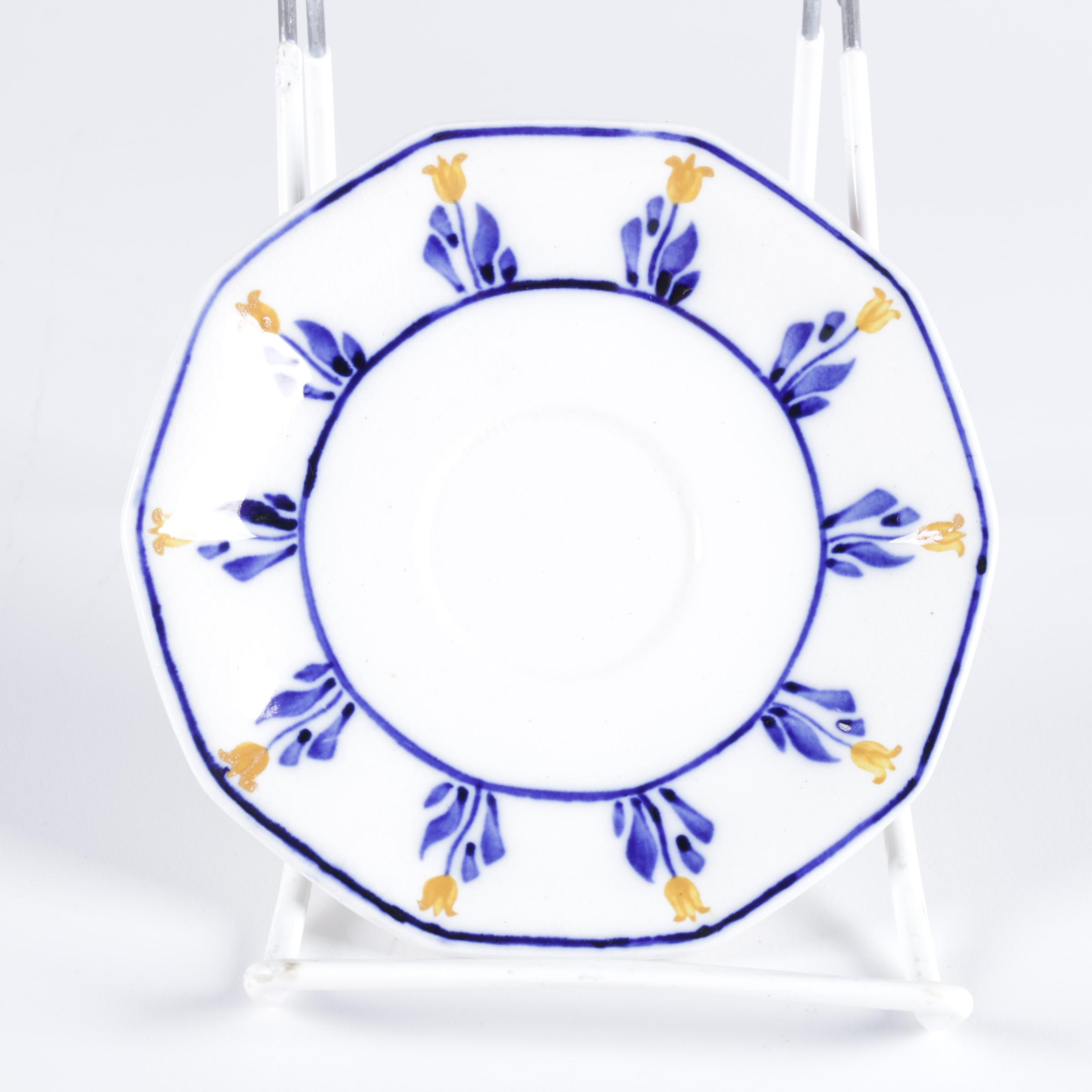 George & Sons Jones "Crescent Ivory" Teacups and Saucers