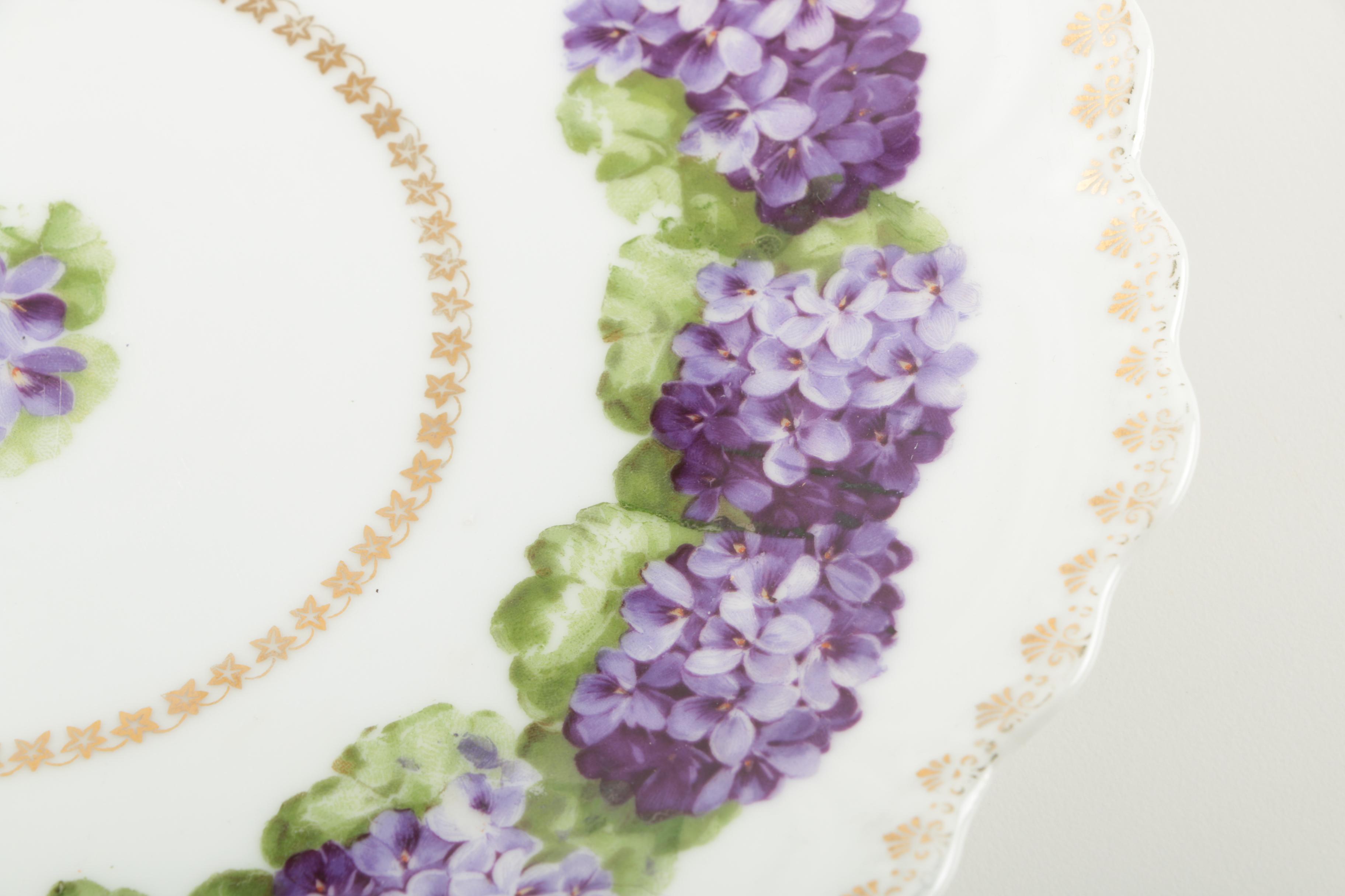 Antique Zeh, Scherzer & Co. Porcelain Plate with Teacup