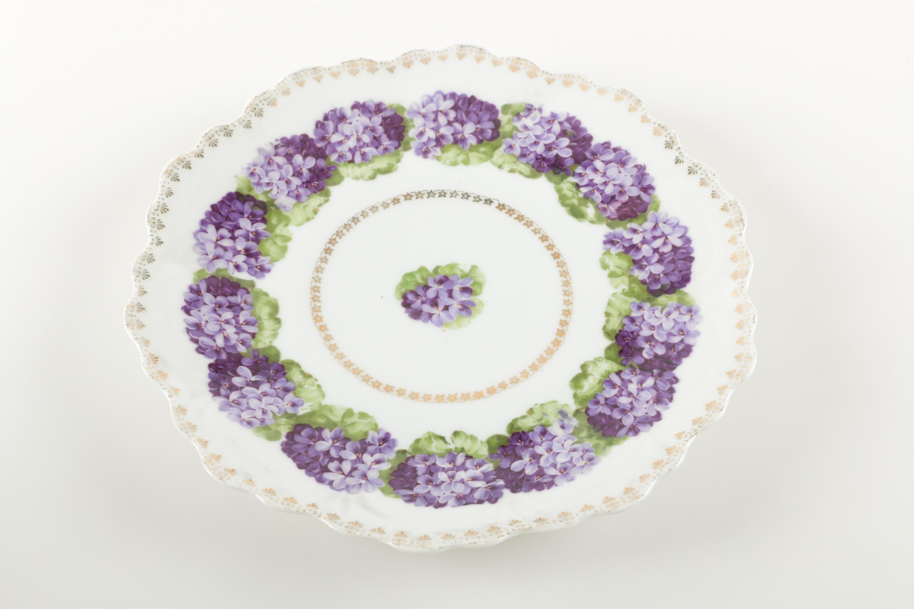 Antique Zeh, Scherzer & Co. Porcelain Plate with Teacup