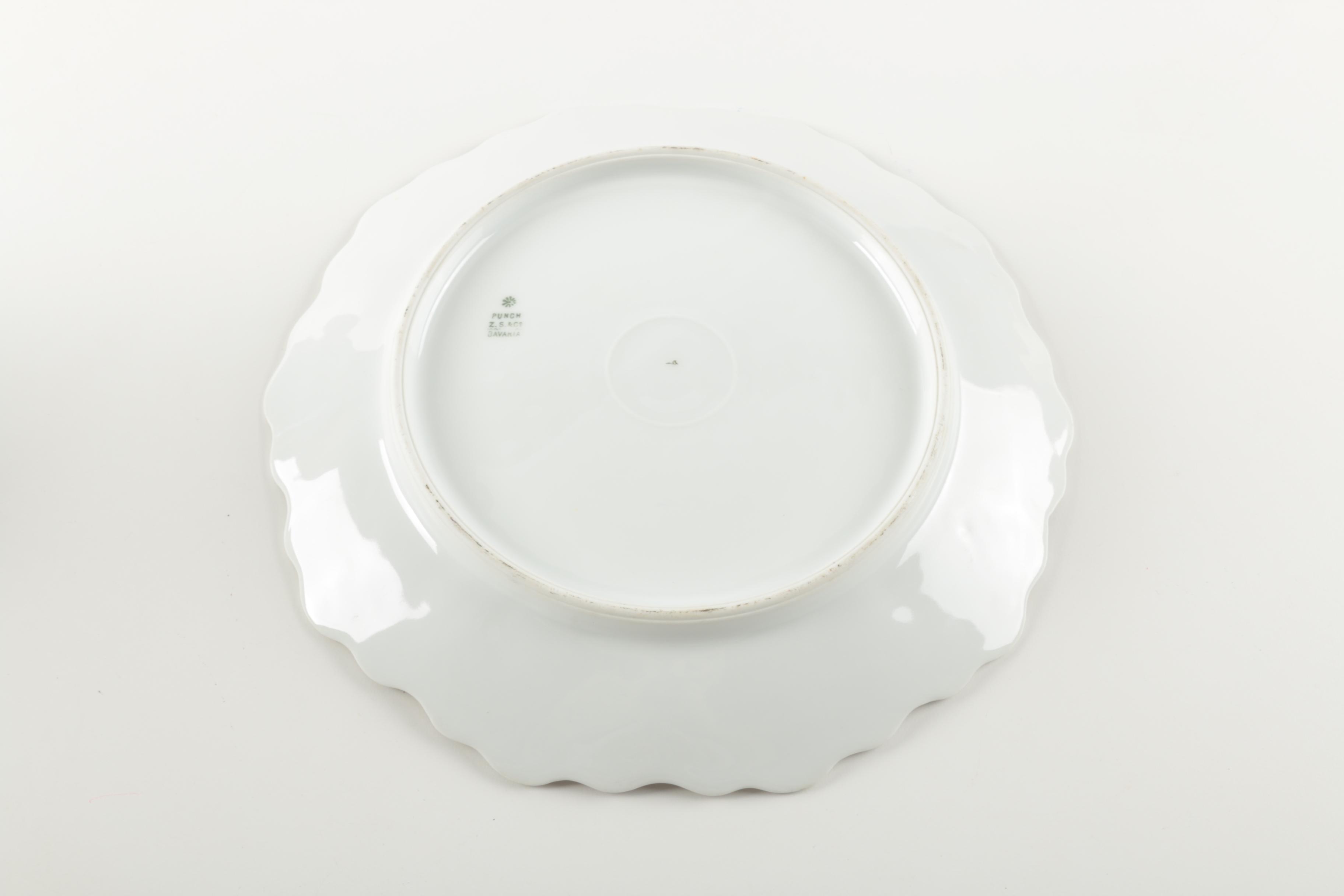 Antique Zeh, Scherzer & Co. Porcelain Plate with Teacup