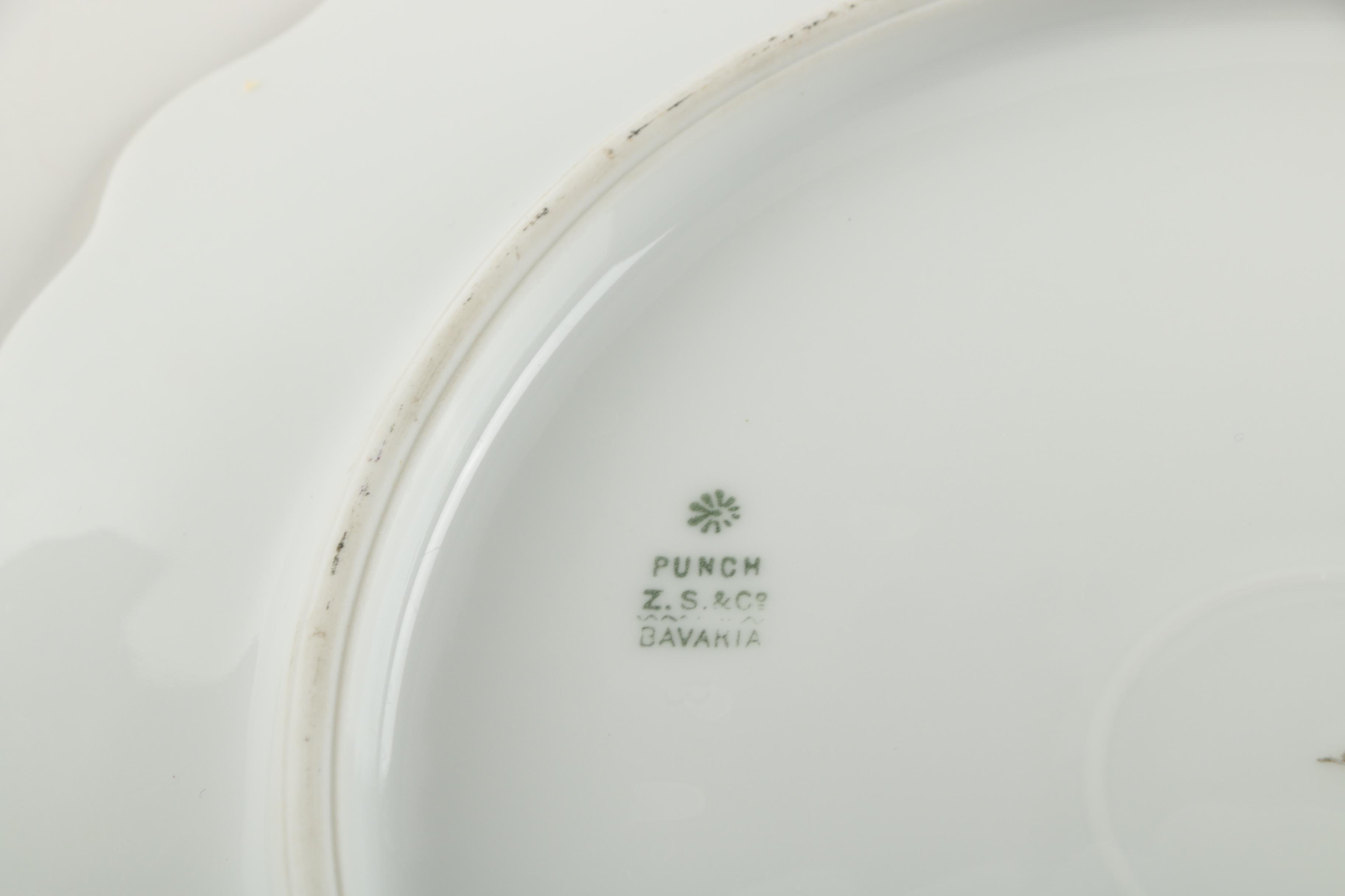 Antique Zeh, Scherzer & Co. Porcelain Plate with Teacup