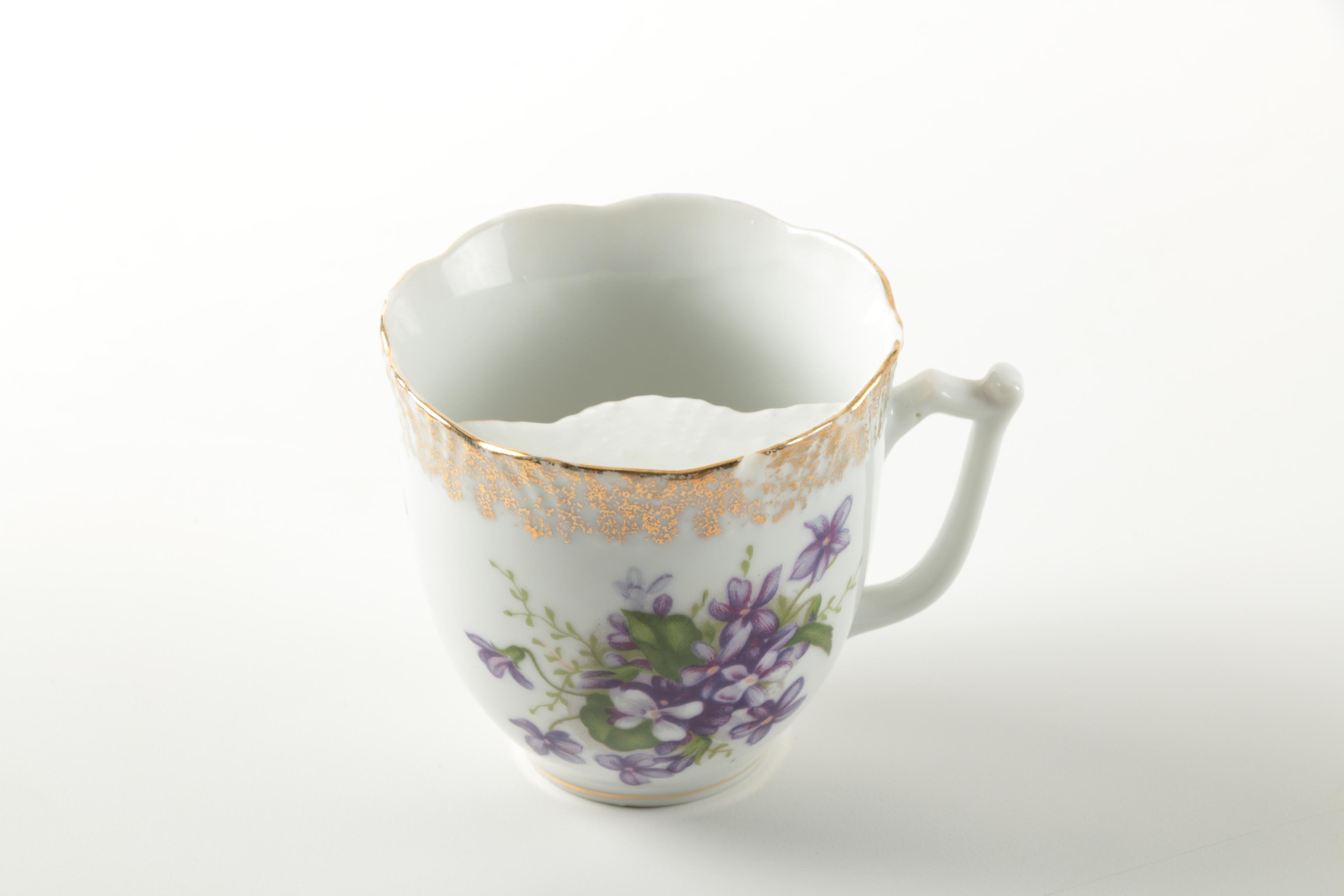 Antique Zeh, Scherzer & Co. Porcelain Plate with Teacup