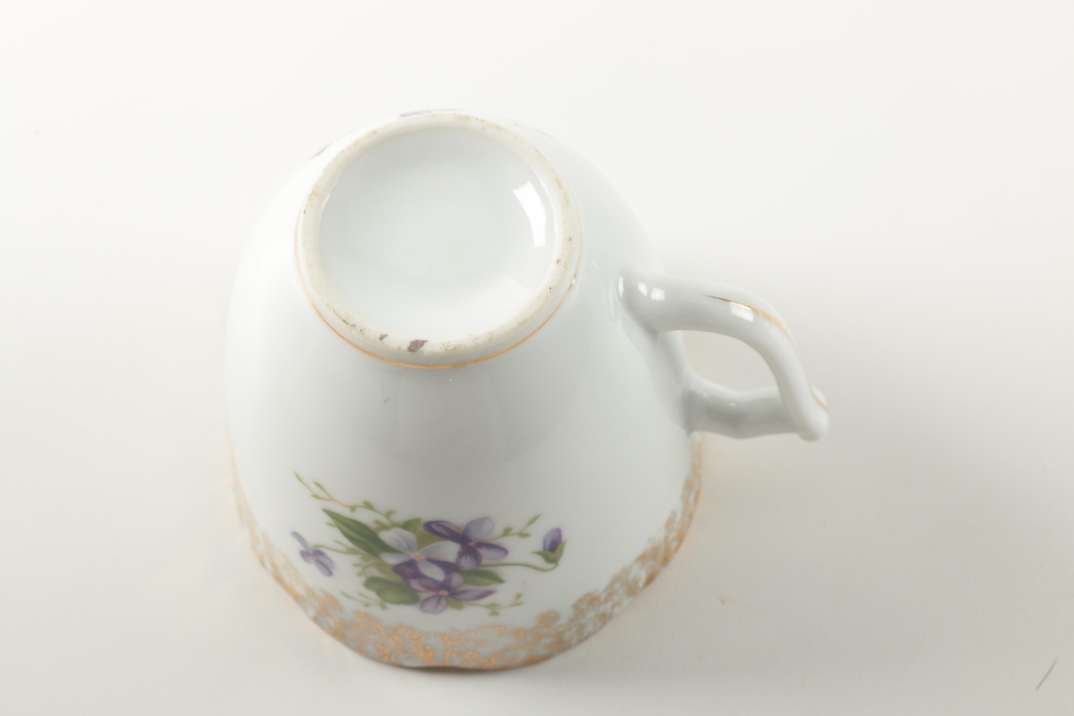 Antique Zeh, Scherzer & Co. Porcelain Plate with Teacup