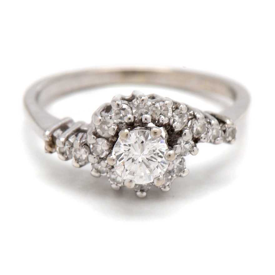 14K White Gold Diamond Ring