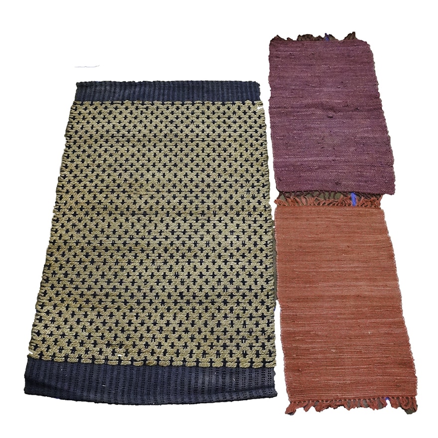 Three Cotton Indian Accent Rugs