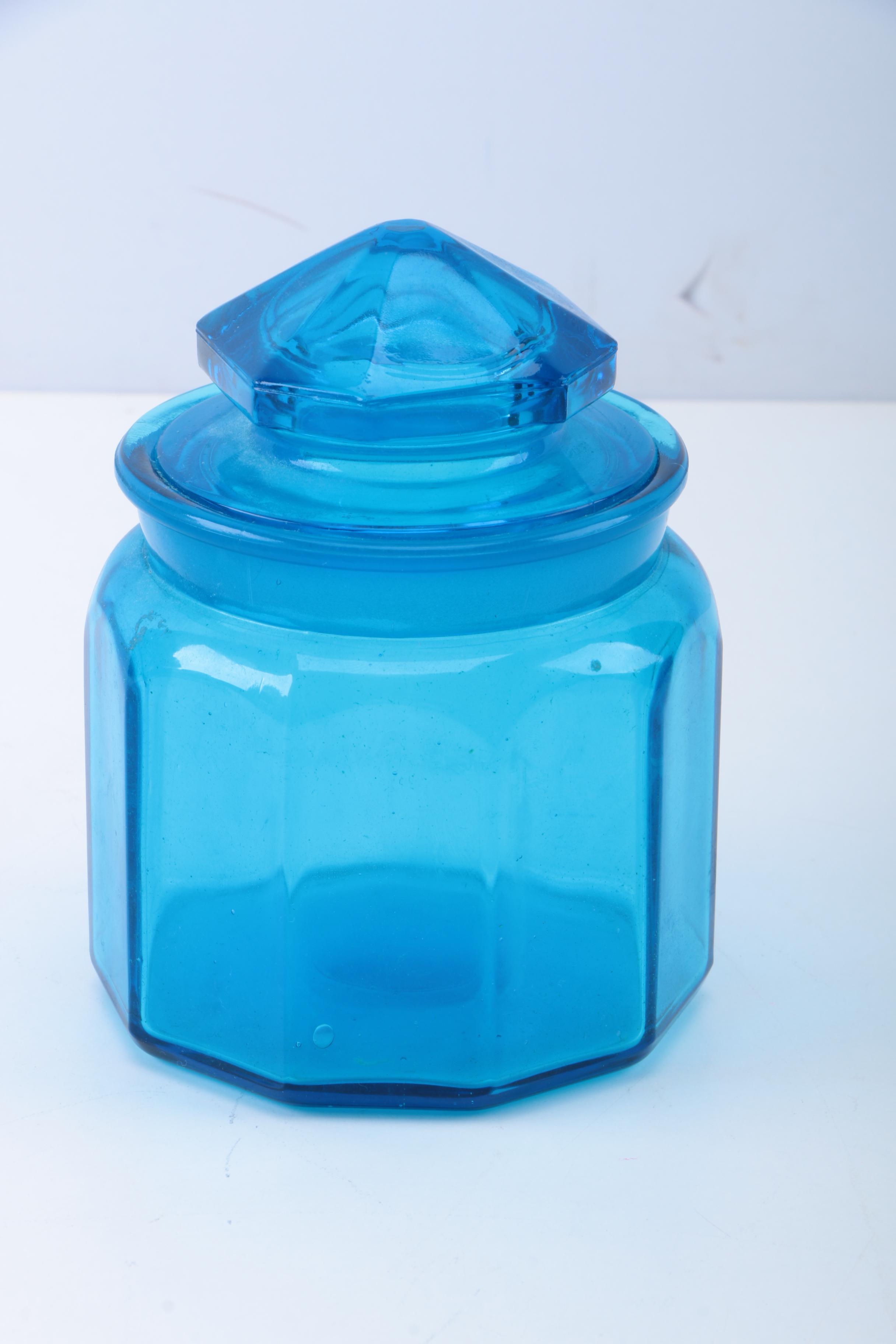 Blue Glass Canister Set