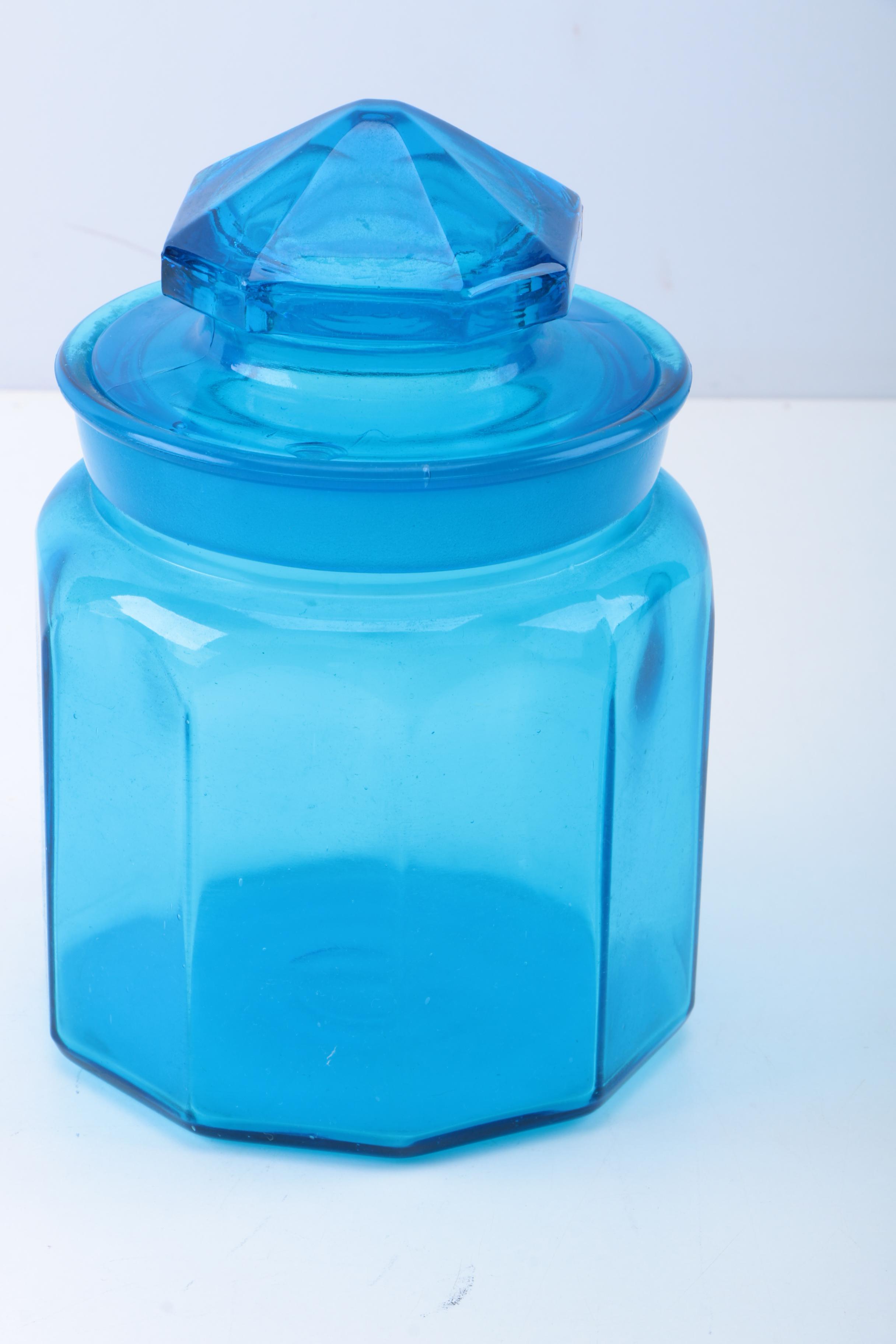 Blue Glass Canister Set