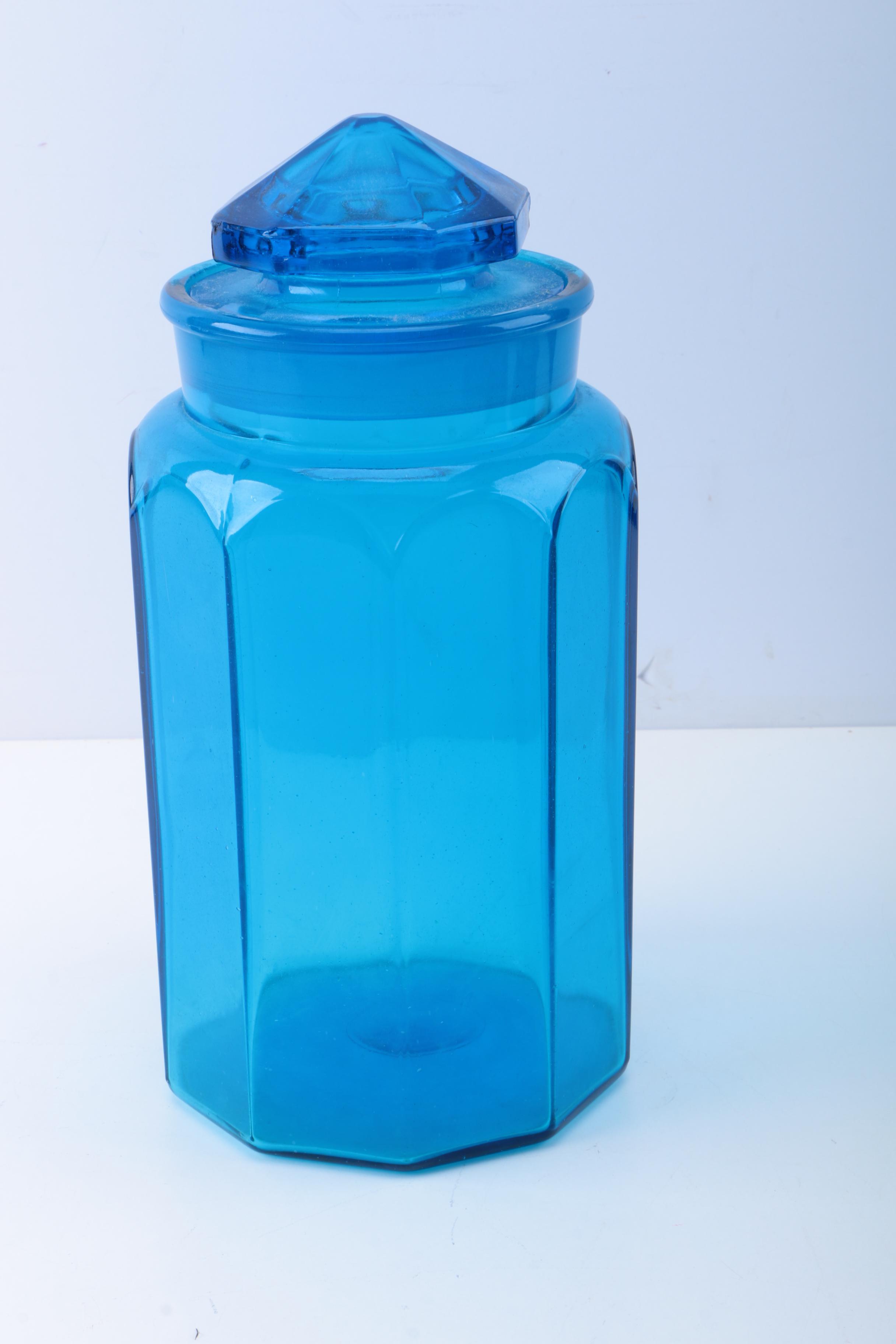 Blue Glass Canister Set