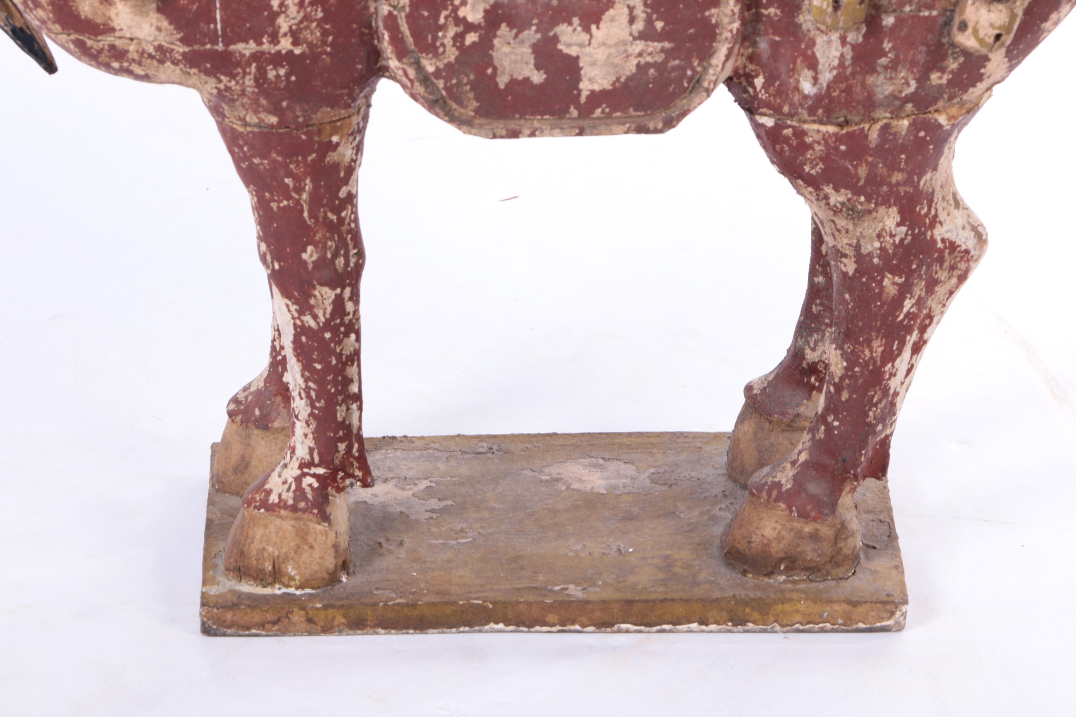 Rusticated Chinese War Horse Statuettes