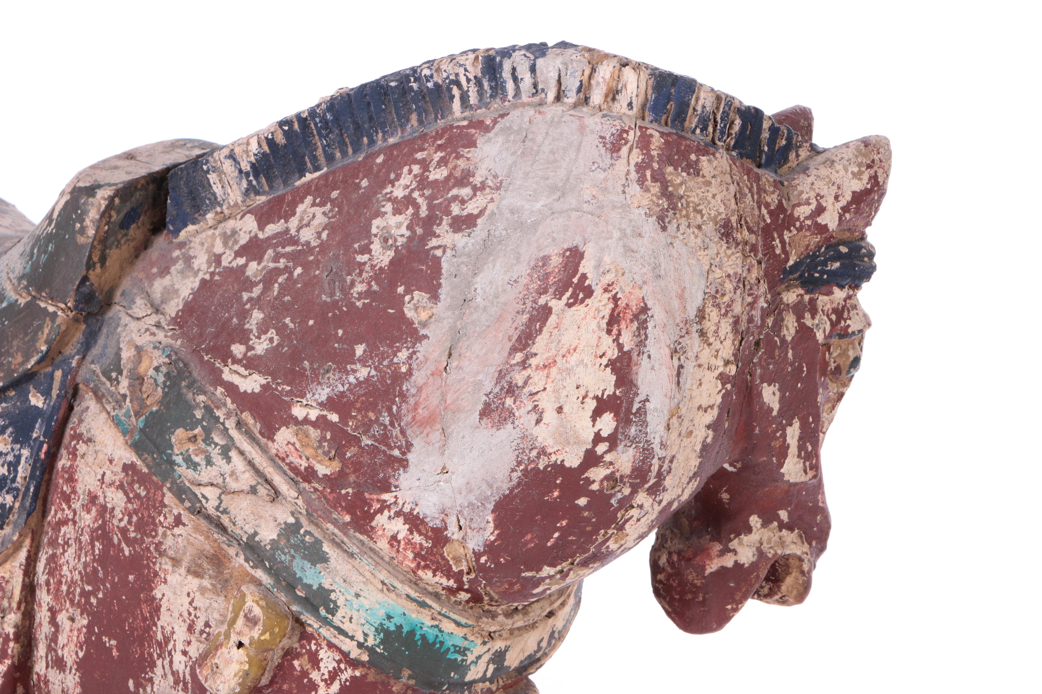 Rusticated Chinese War Horse Statuettes