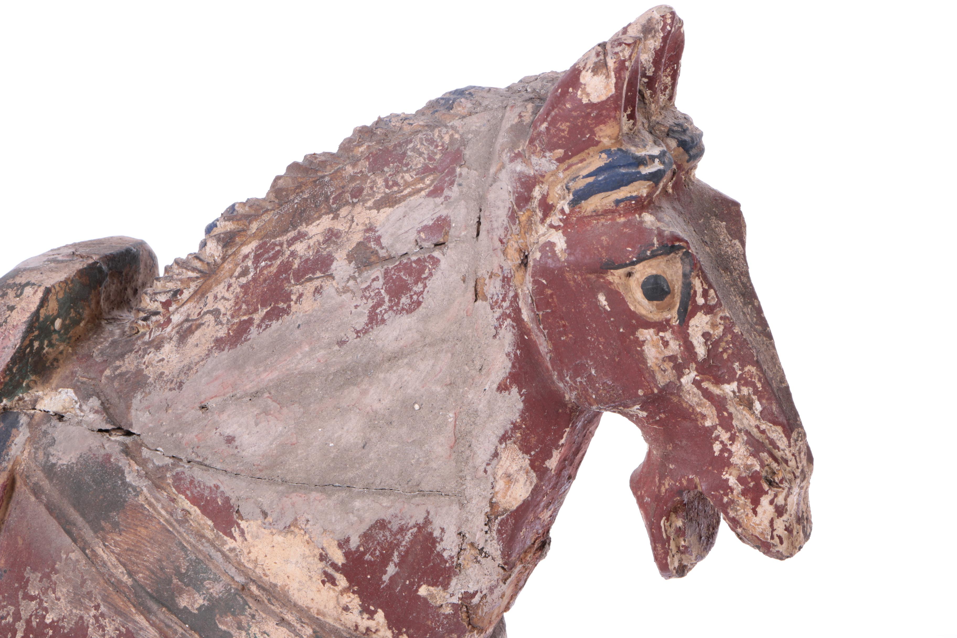 Rusticated Chinese War Horse Statuettes