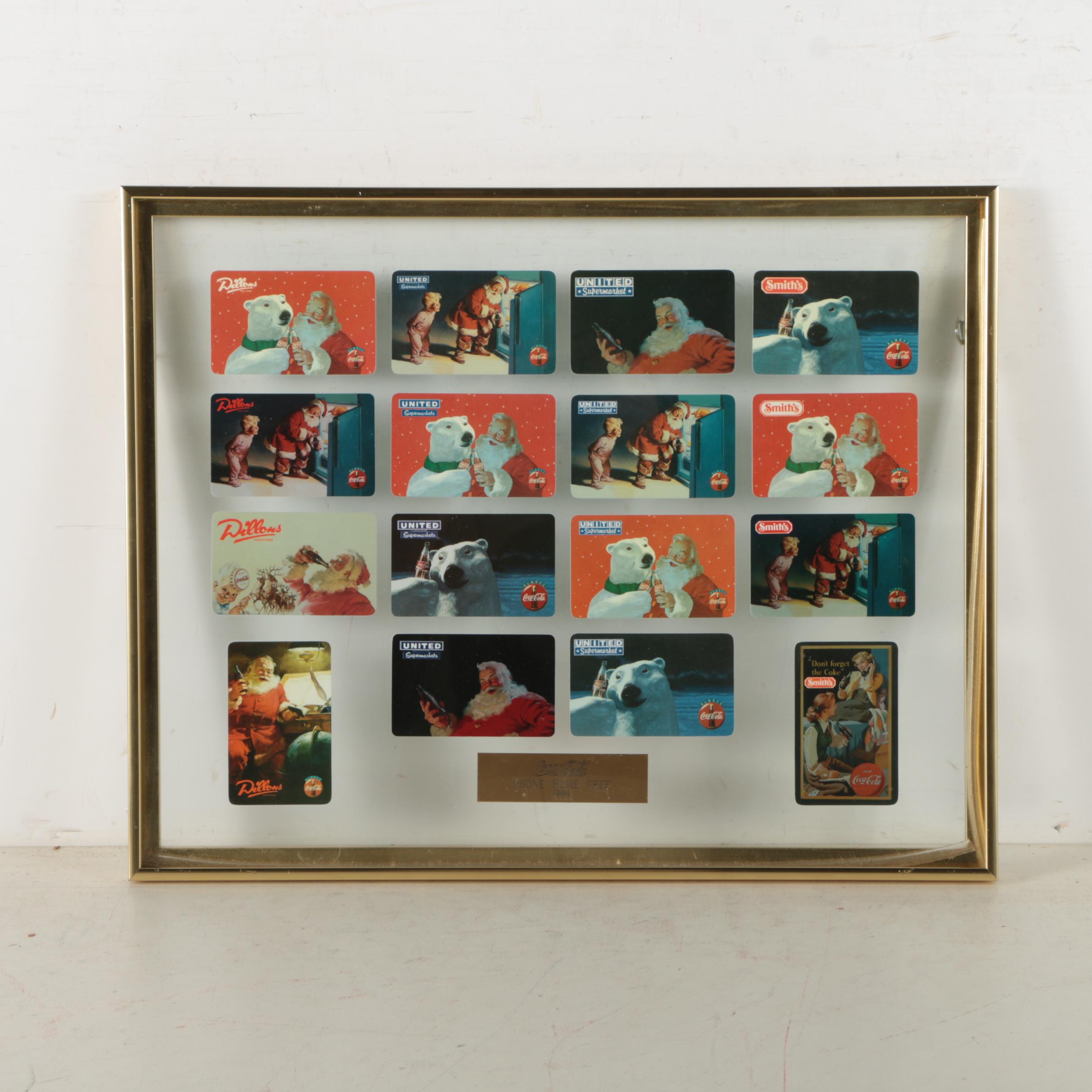 Framed Coca-Cola Themed Phone Cards