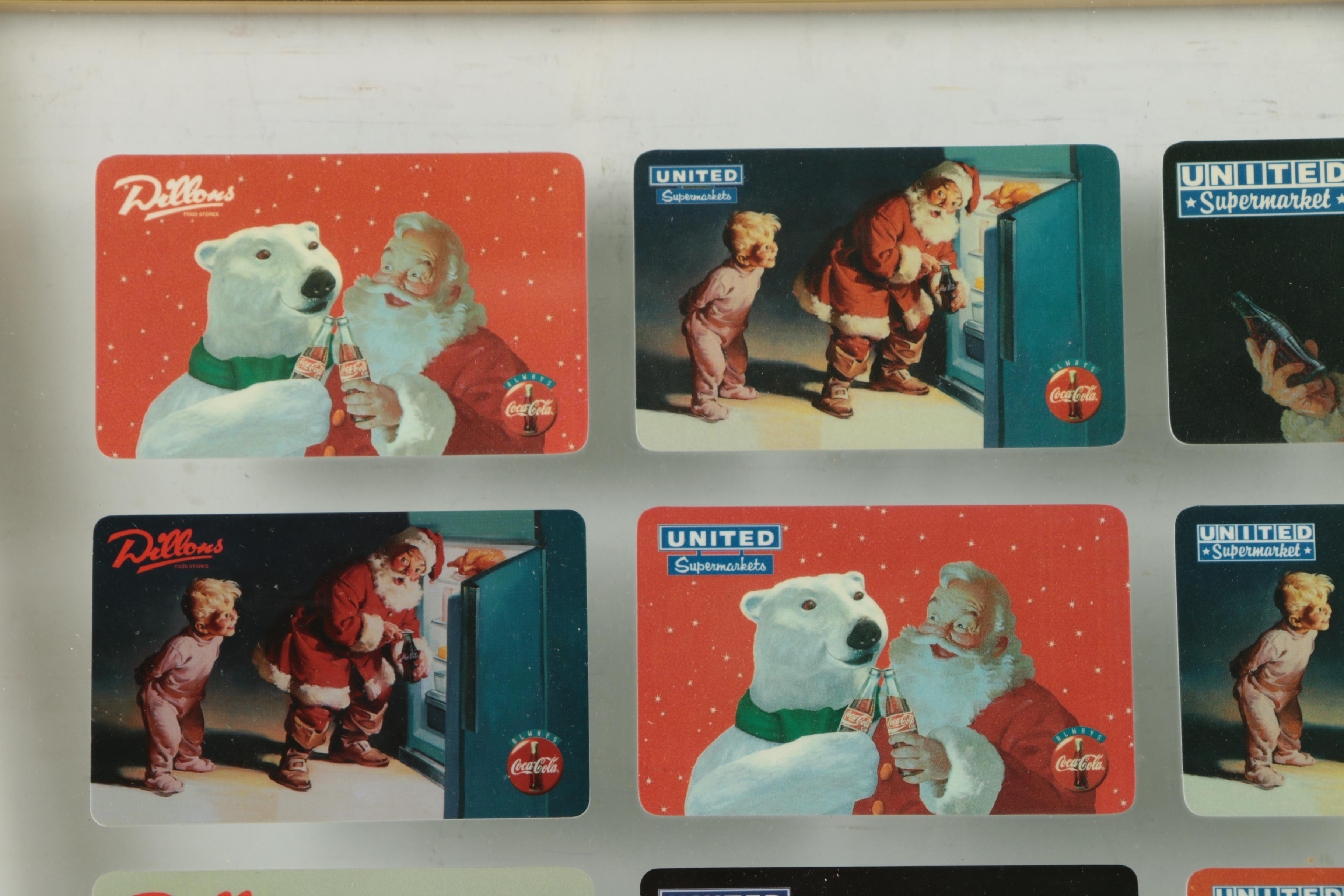 Framed Coca-Cola Themed Phone Cards