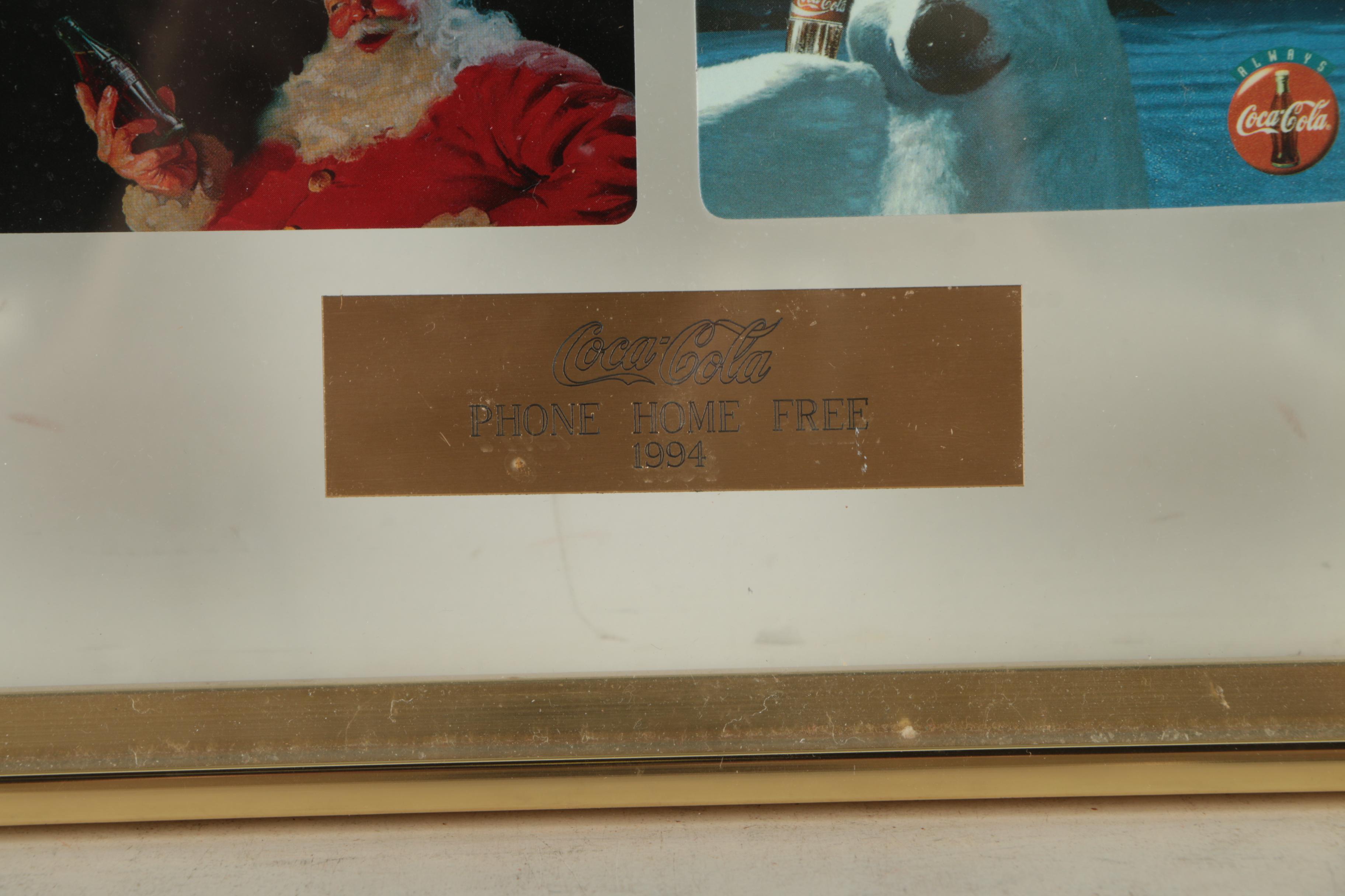 Framed Coca-Cola Themed Phone Cards