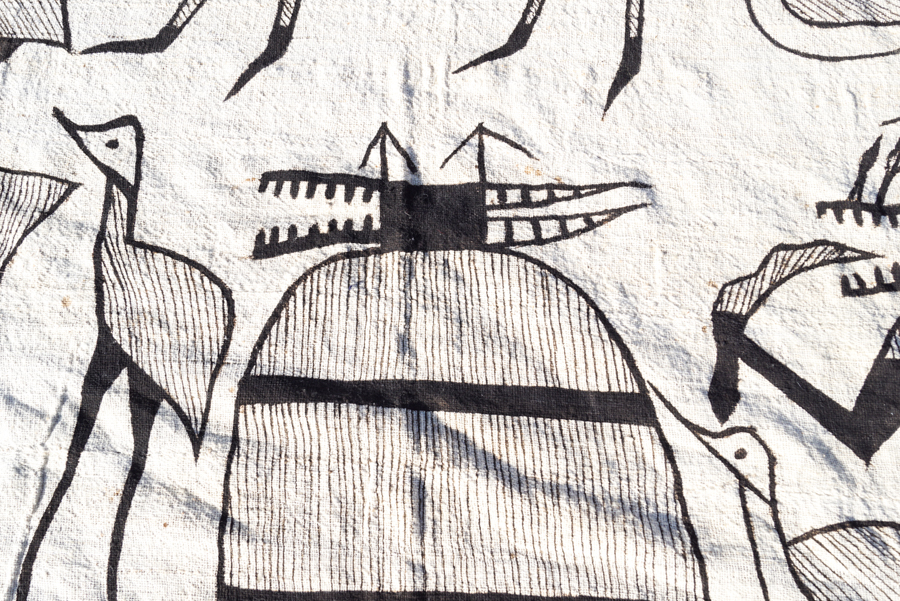 Hand-Painted Senufo Korhogo Cloth from Côte d'Ivoire