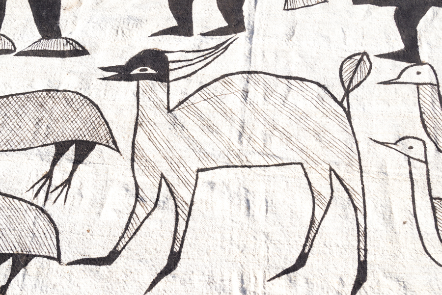 Hand-Painted Senufo Korhogo Cloth from Côte d'Ivoire