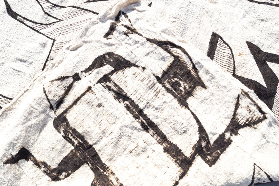 Hand-Painted Senufo Korhogo Cloth from Côte d'Ivoire