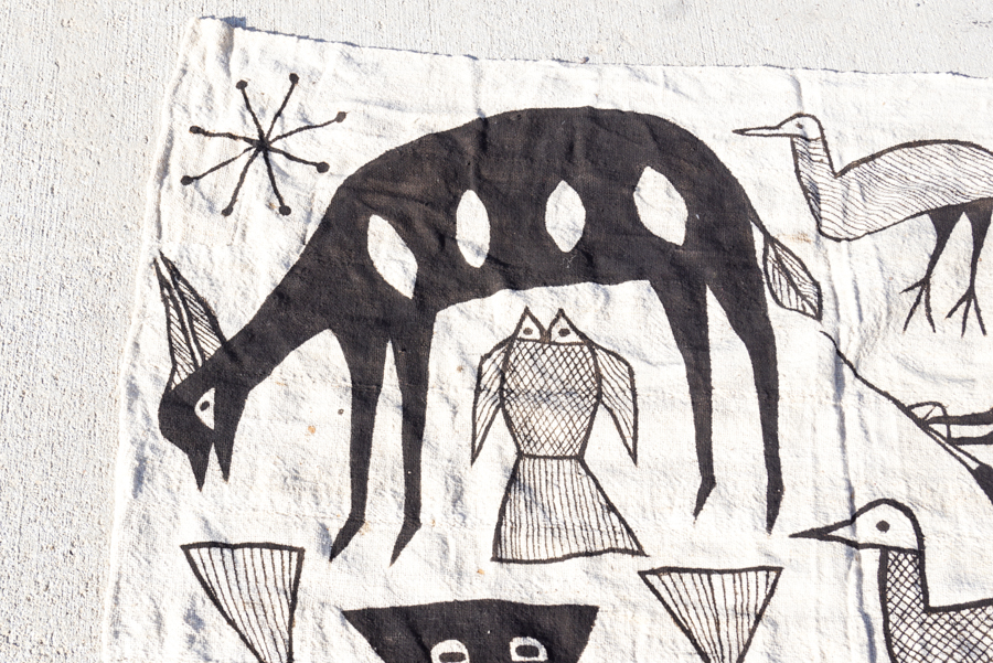 Hand-Painted Senufo Korhogo Cloth from Côte d'Ivoire