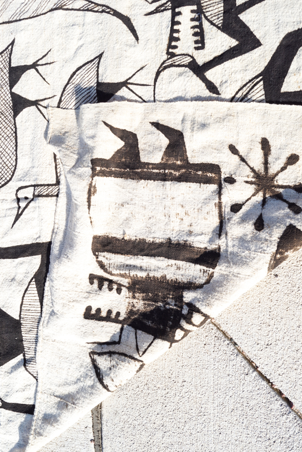 Hand-Painted Senufo Korhogo Cloth from Côte d'Ivoire