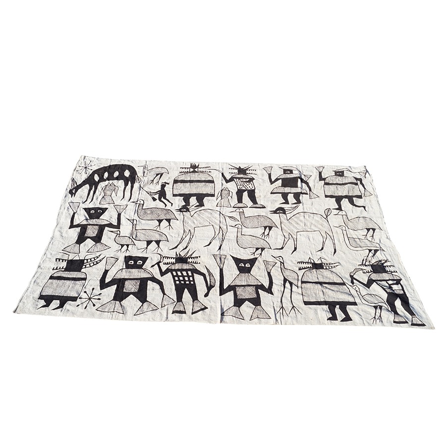 Hand-Painted Senufo Korhogo Cloth from Côte d'Ivoire