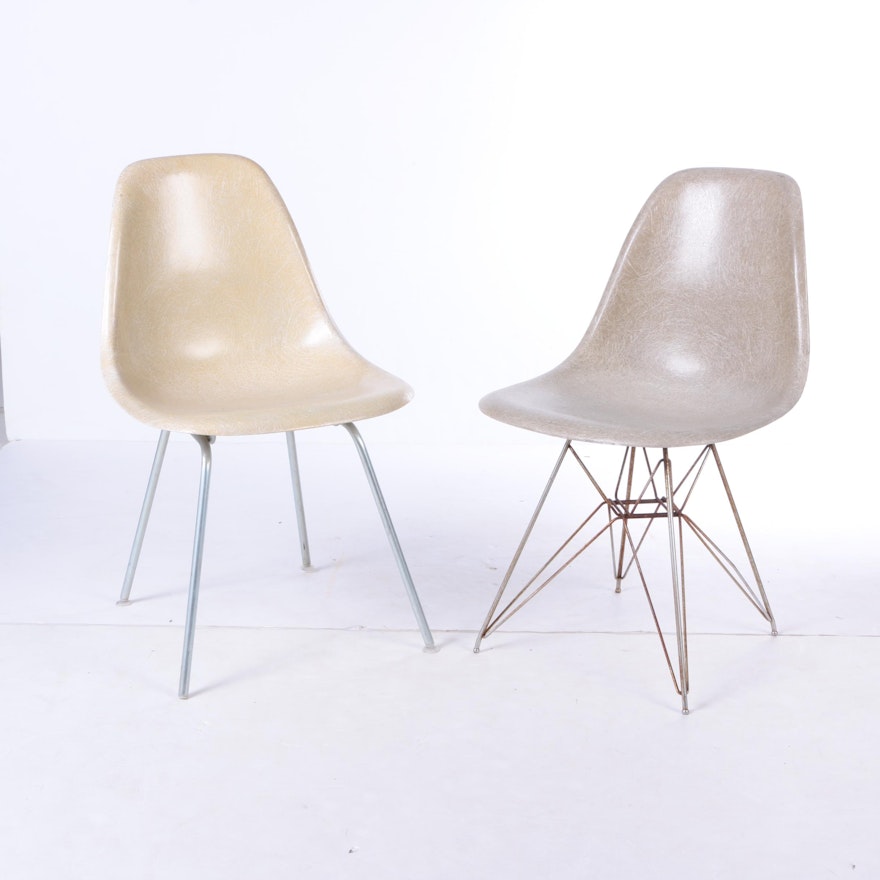 Vintage Eames Fiberglass Side Chairs by Herman Miller