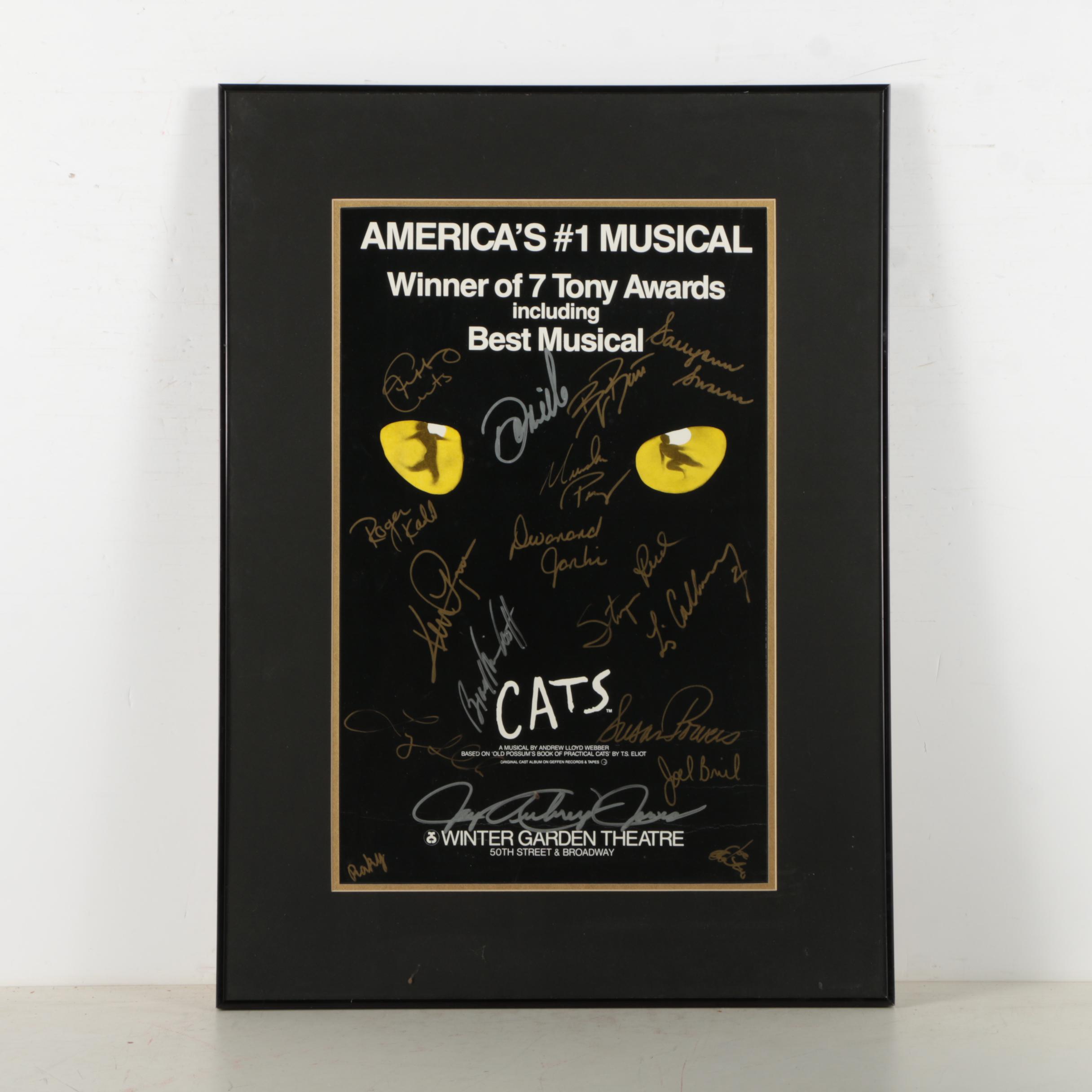 Cast Signed Offset Lithograph on Paper Poster for "Cats"