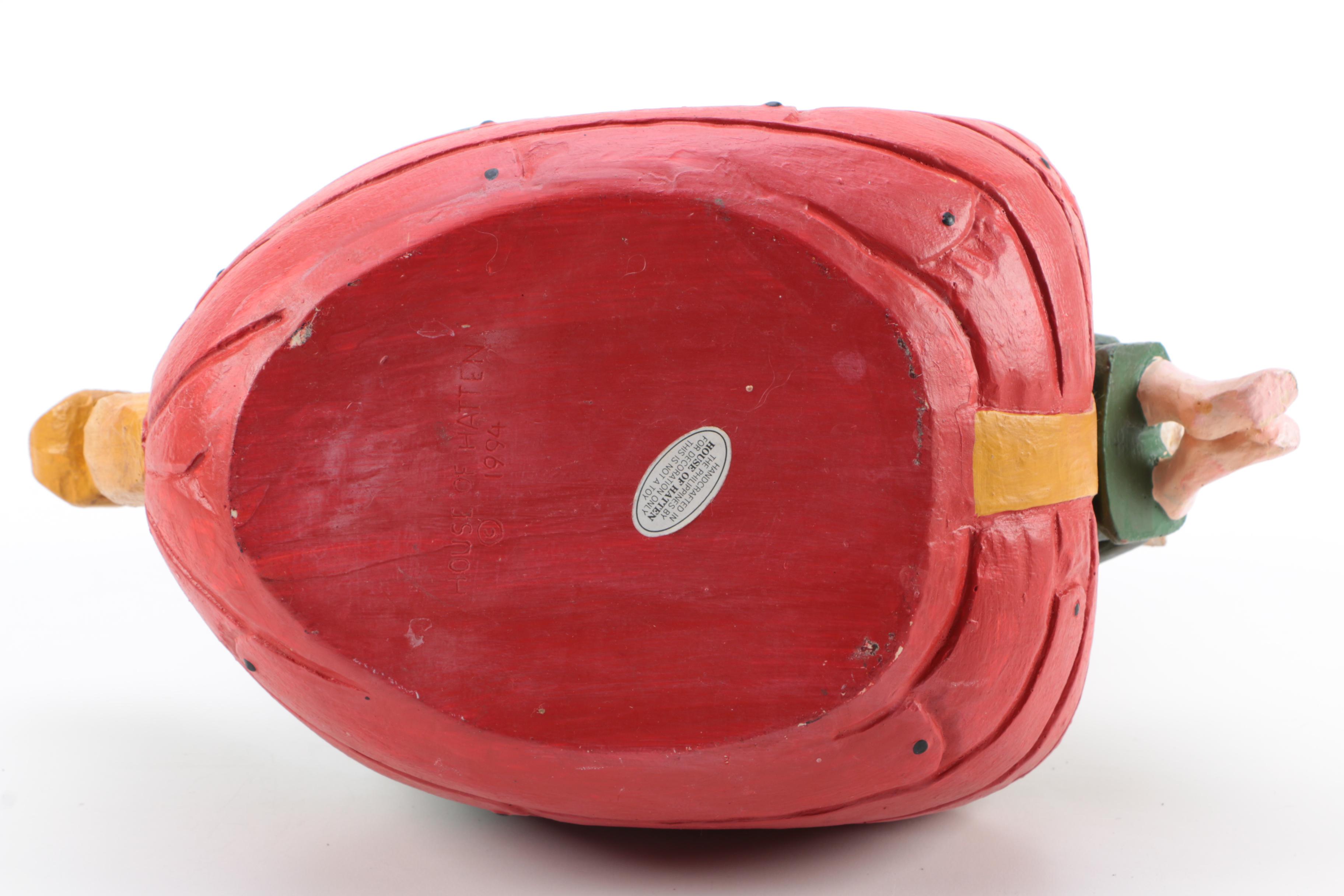 Hand Carved Noah's Ark and Animal Wood Figures