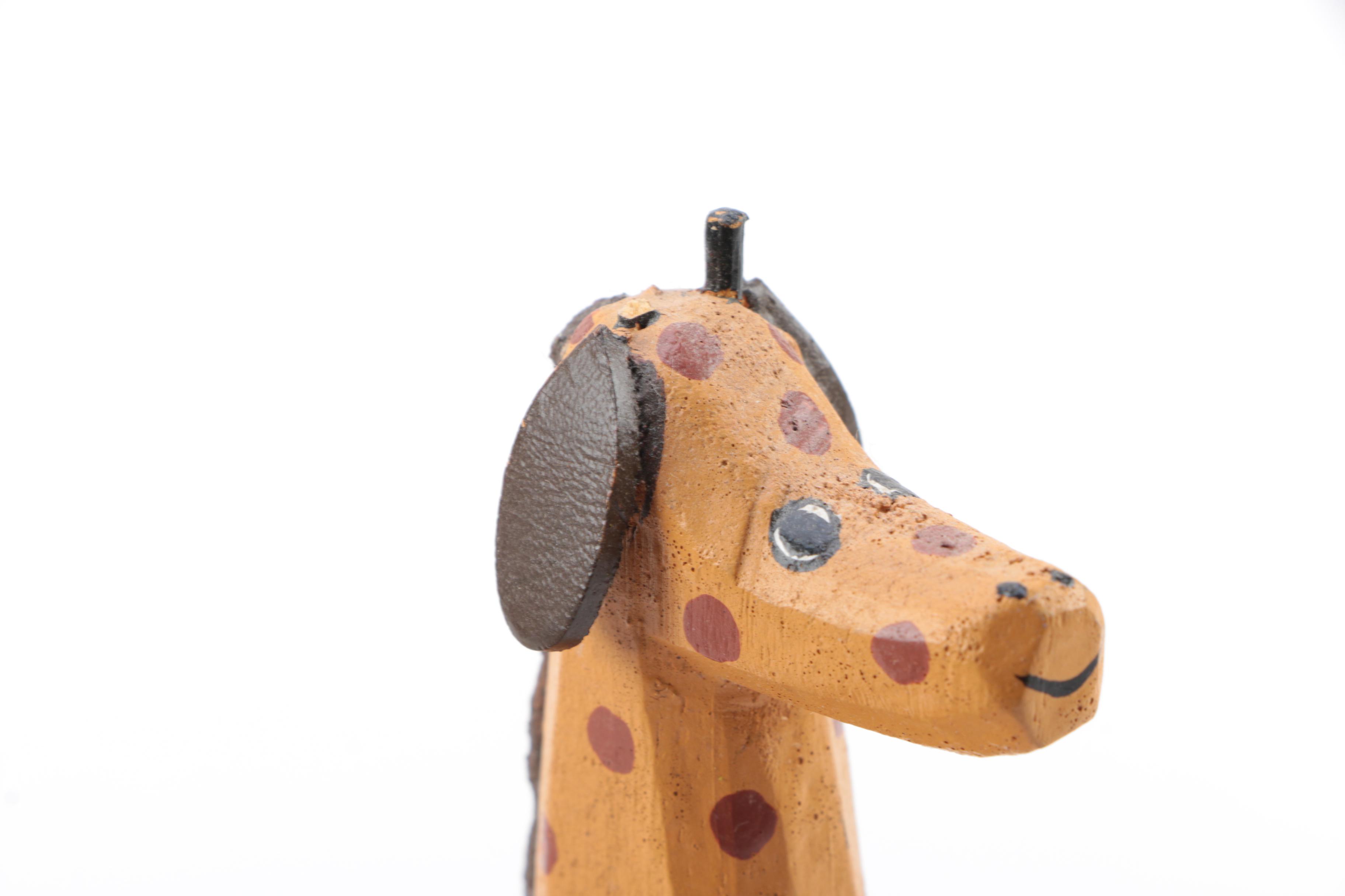 Hand Carved Noah's Ark and Animal Wood Figures