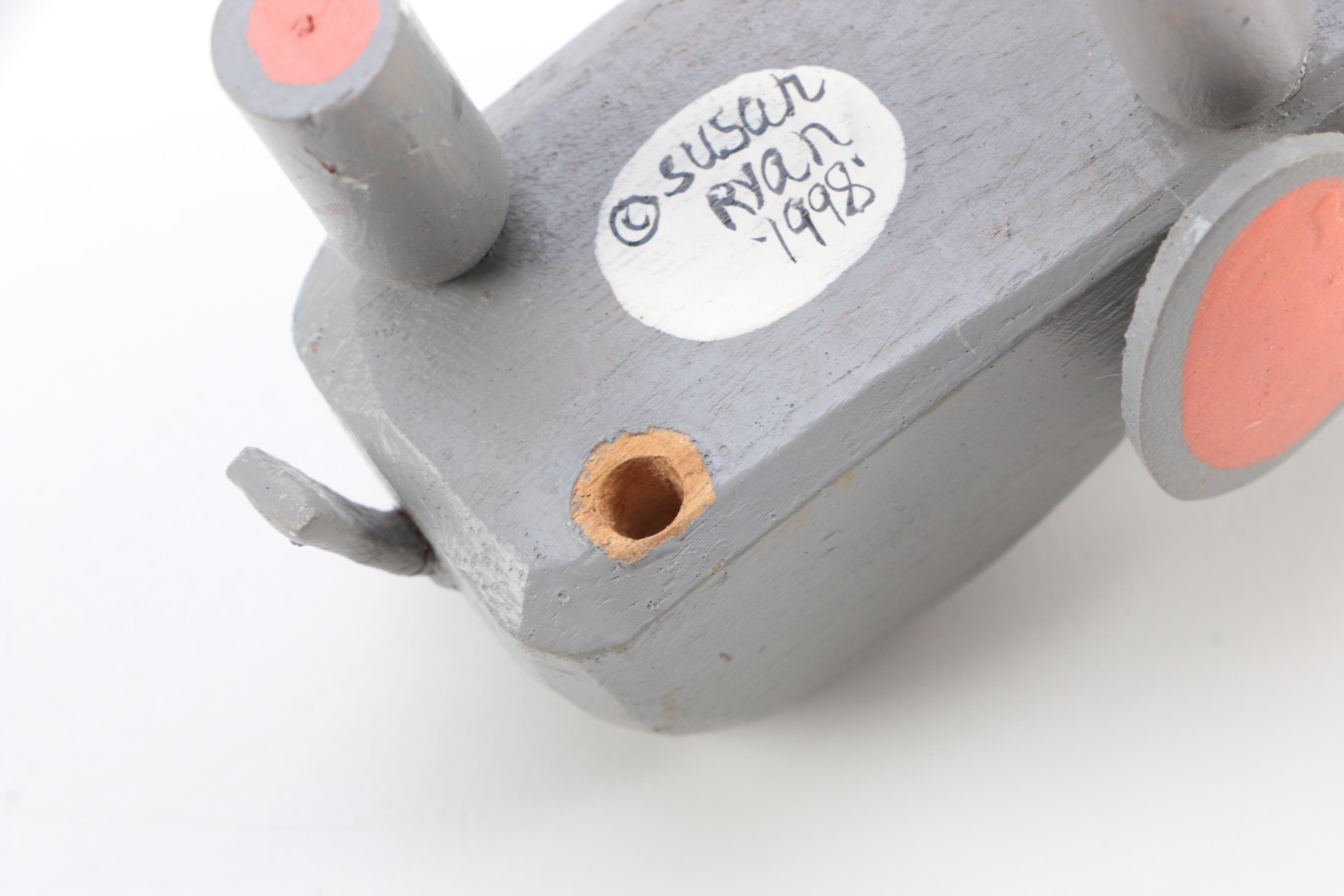 Hand Carved Noah's Ark and Animal Wood Figures