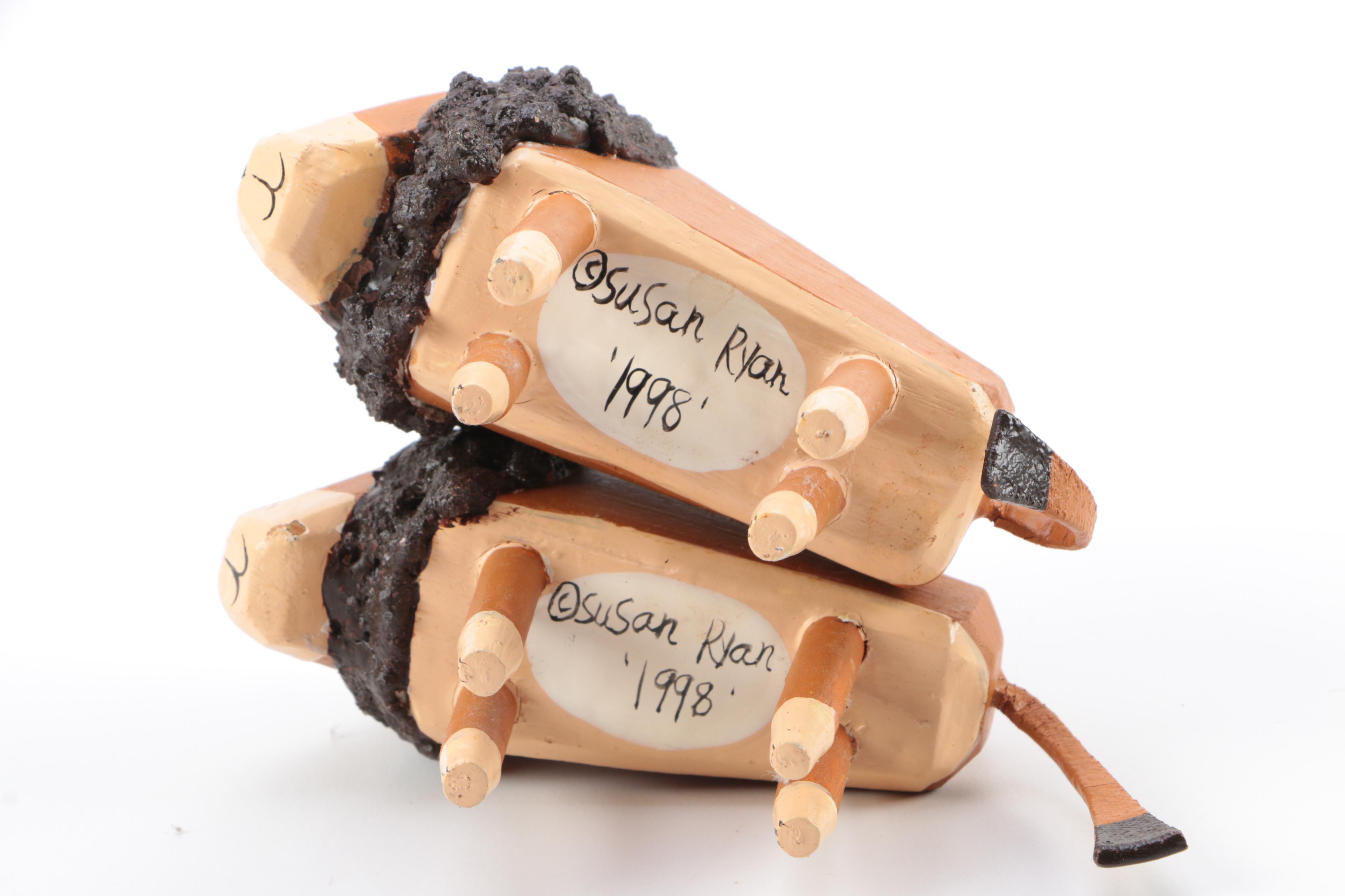 Hand Carved Noah's Ark and Animal Wood Figures